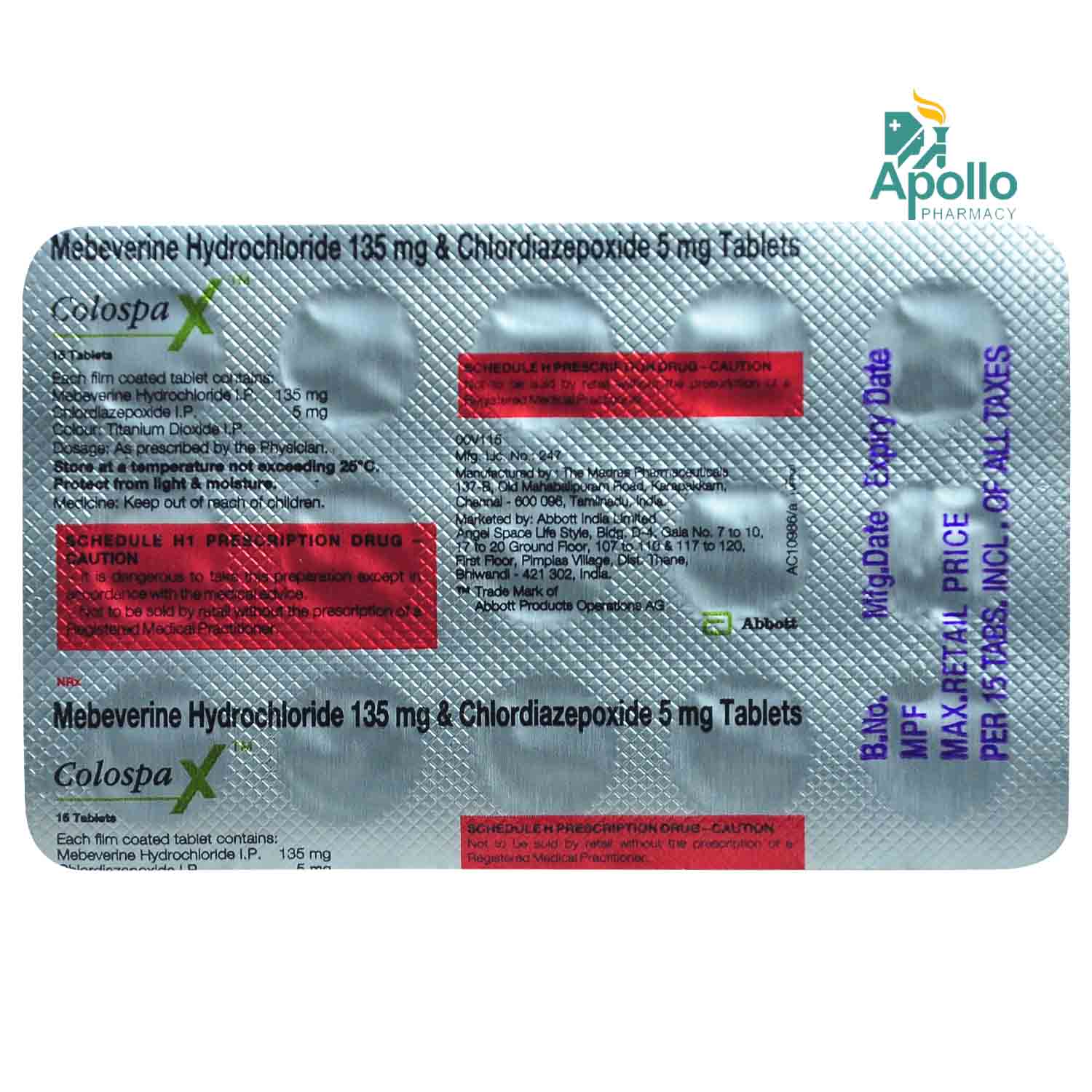 Colospa X Tablet 15's, Pack of 15 TABLETS Colospa X Tablet 15's, Pack of 15 TABLETS