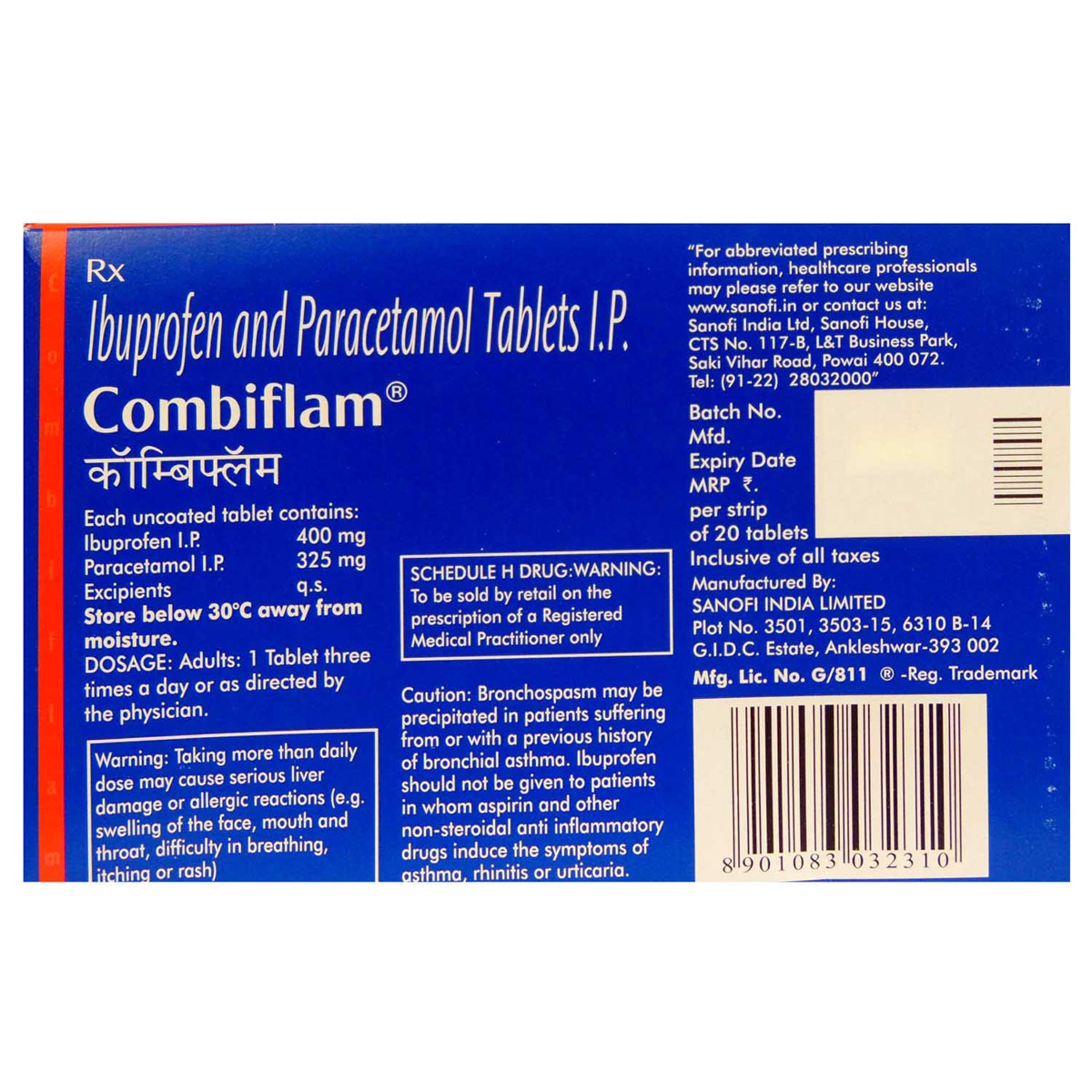 Combiflam Tablet 20's, Pack of 20 TabletS Combiflam Tablet 20's, Pack of 20 TabletS