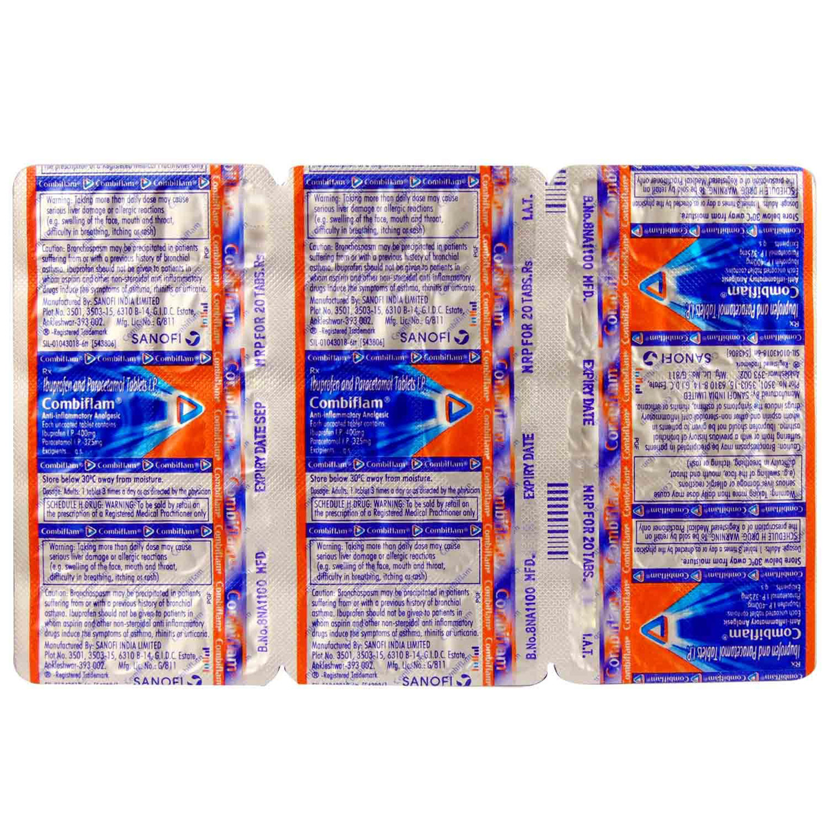 Combiflam Tablet 20's, Pack of 20 TabletS Combiflam Tablet 20's, Pack of 20 TabletS