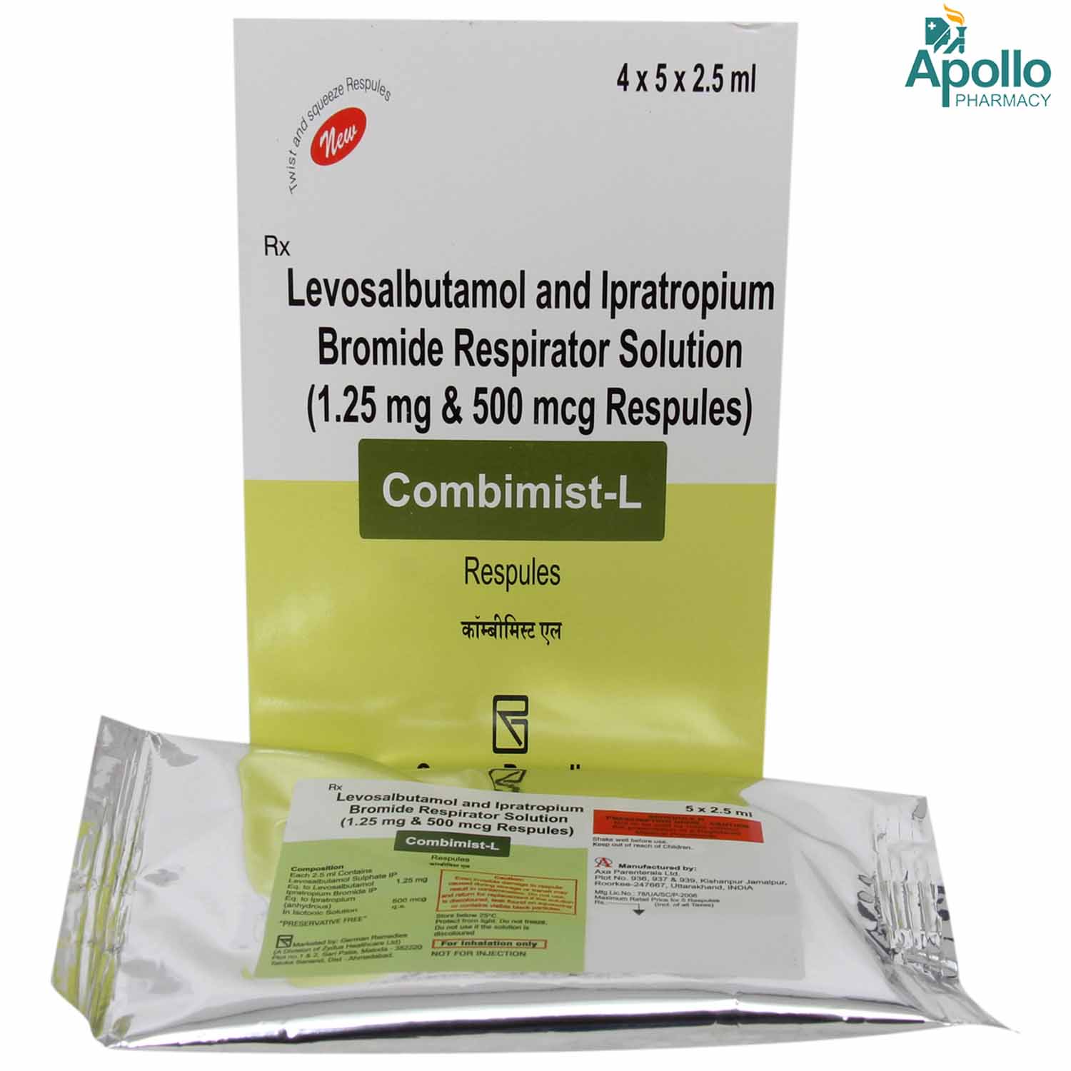 Combimist-L Respules 5 x 2.5 ml, Pack of 5 RespulesS Combimist-L Respules 5 x 2.5 ml, Pack of 5 RespulesS