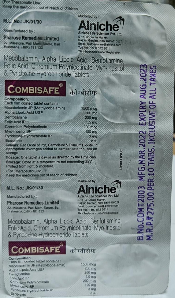 Combisafe Tablet 10's, Pack of 10 Combisafe Tablet 10's, Pack of 10