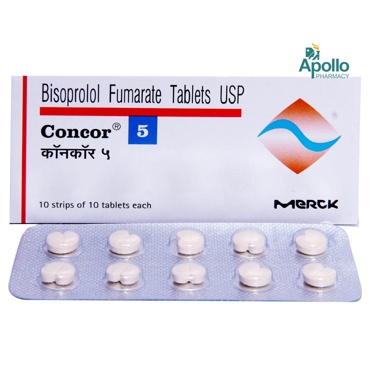 Concor 5 Tablet 10's, Pack of 10 TABLETS Concor 5 Tablet 10's, Pack of 10 TABLETS