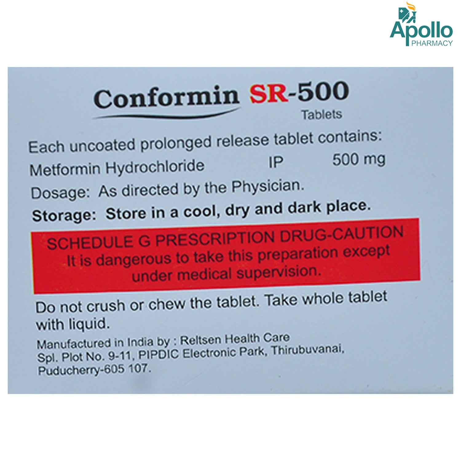 Conformin SR 500 Tablet 10's, Pack of 10 TabletS Conformin SR 500 Tablet 10's, Pack of 10 TabletS
