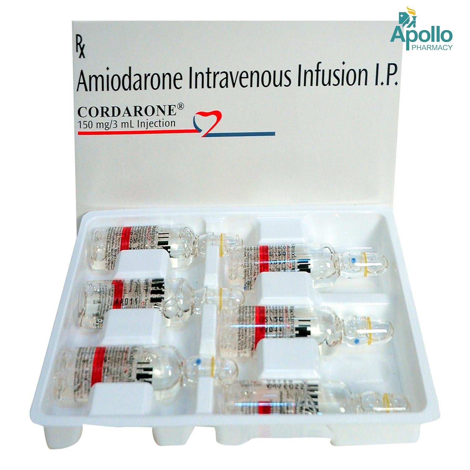 Cordarone Injection 6 x 3 ml , Pack of 6 INJECTIONS Cordarone Injection 6 x 3 ml , Pack of 6 INJECTIONS