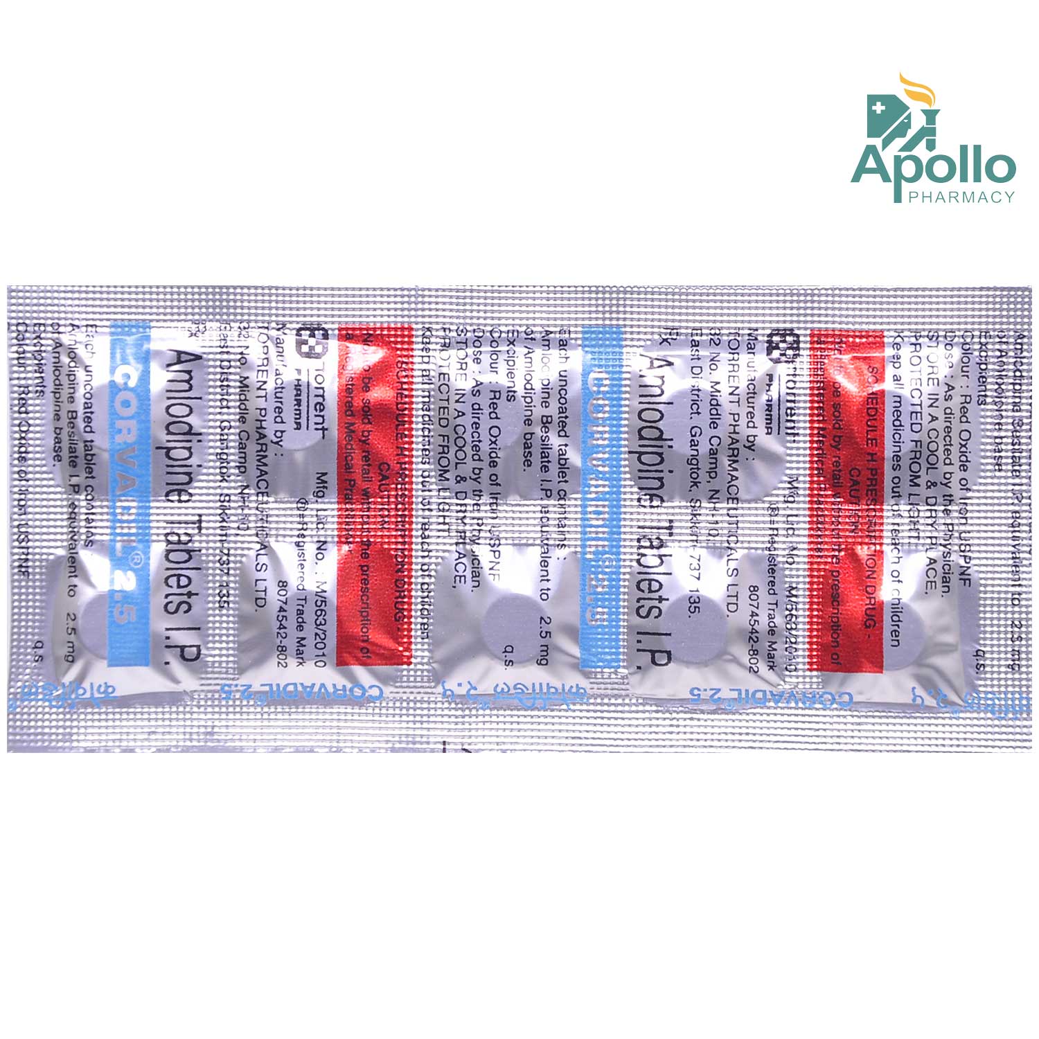 CORVADIL 2.5MG TABLET, Pack of 10 TABLETS CORVADIL 2.5MG TABLET, Pack of 10 TABLETS