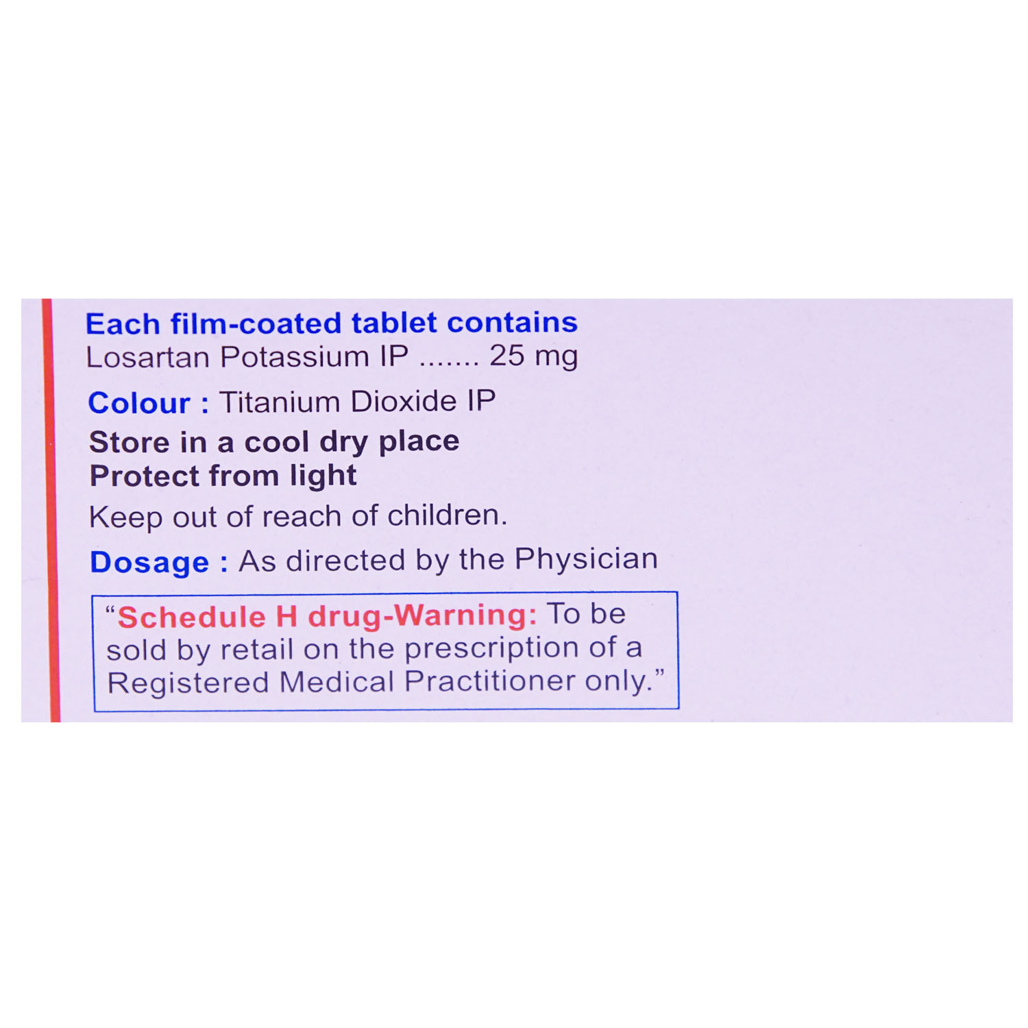 Cosart-25 Tablet 10's, Pack of 10 TABLETS Cosart-25 Tablet 10's, Pack of 10 TABLETS