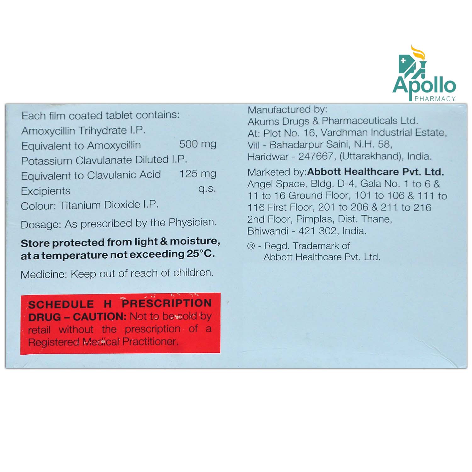 Co-Symoxyl 625 Tablet 10's, Pack of 10 TabletS Co-Symoxyl 625 Tablet 10's, Pack of 10 TabletS