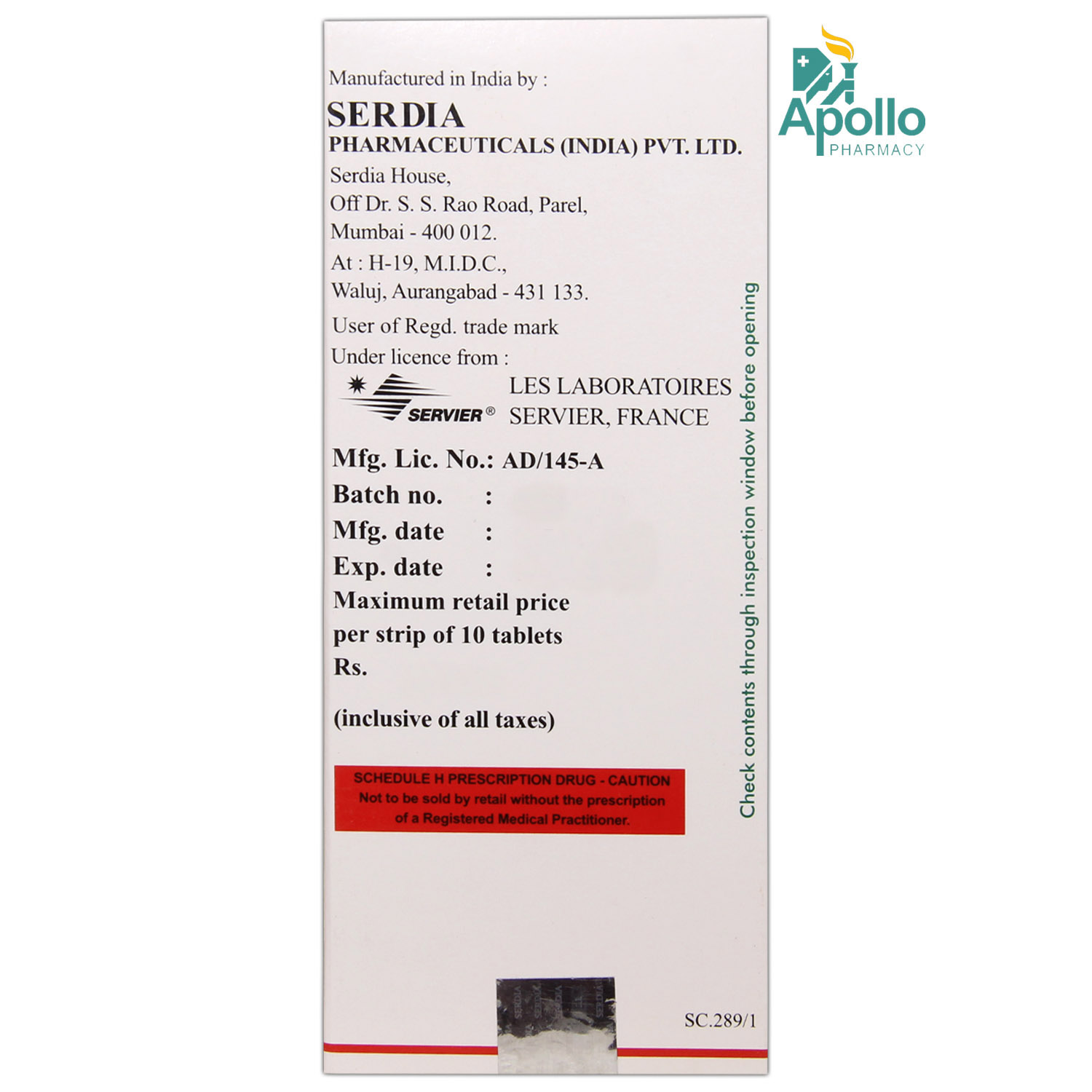 Coversyl Plus HD Tablet 10's, Pack of 10 TABLETS Coversyl Plus HD Tablet 10's, Pack of 10 TABLETS