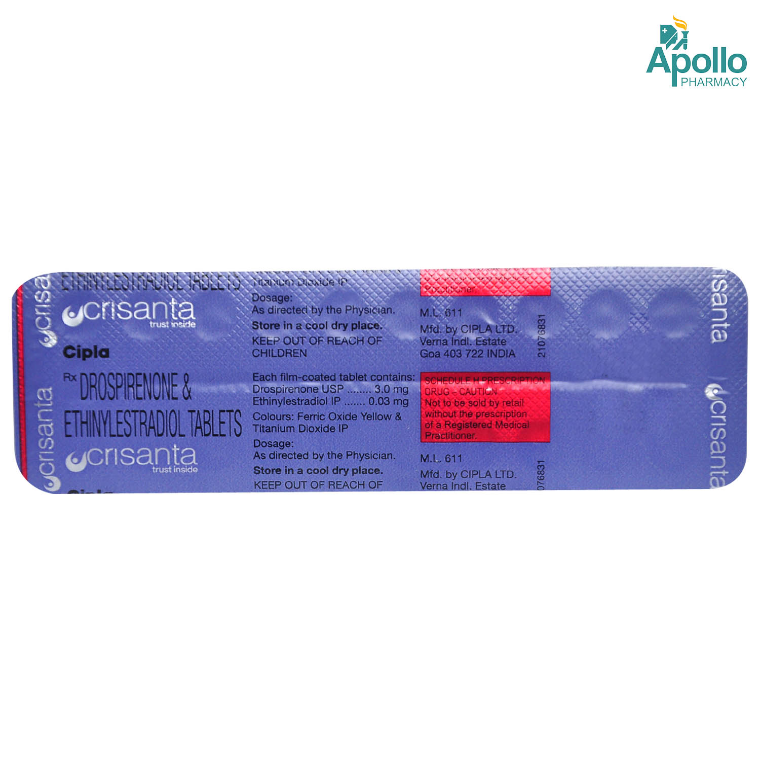 Crisanta Tablet 21's, Pack of 1 TABLET Crisanta Tablet 21's, Pack of 1 TABLET