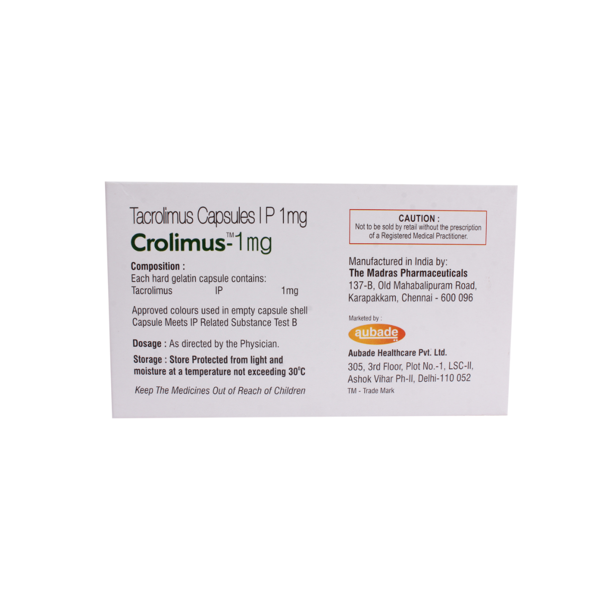 Crolimus 1 mg Capsule 10's, Pack of 10 CapsuleS Crolimus 1 mg Capsule 10's, Pack of 10 CapsuleS