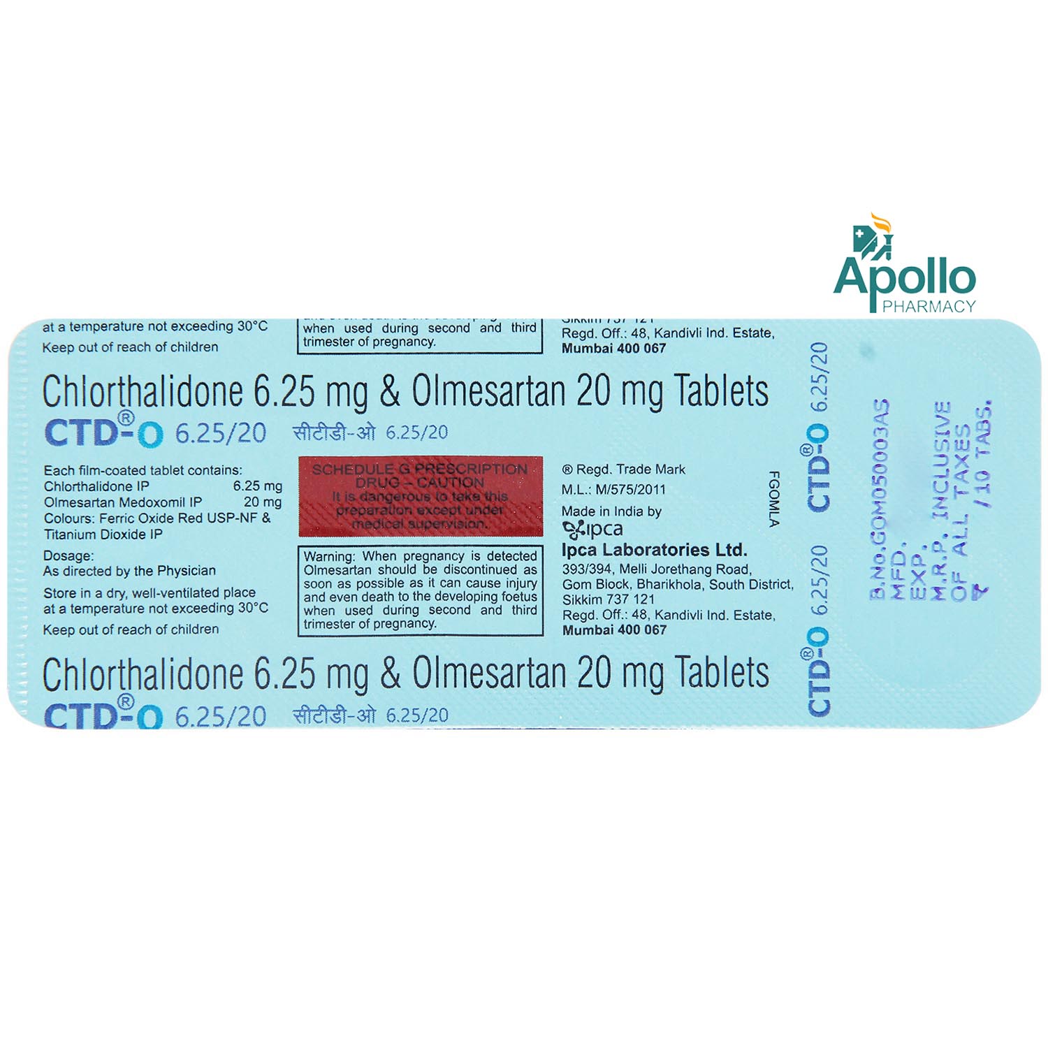 Ctd-C 6.25/10 Tablet 10's, Pack of 10 TabletS Ctd-C 6.25/10 Tablet 10's, Pack of 10 TabletS