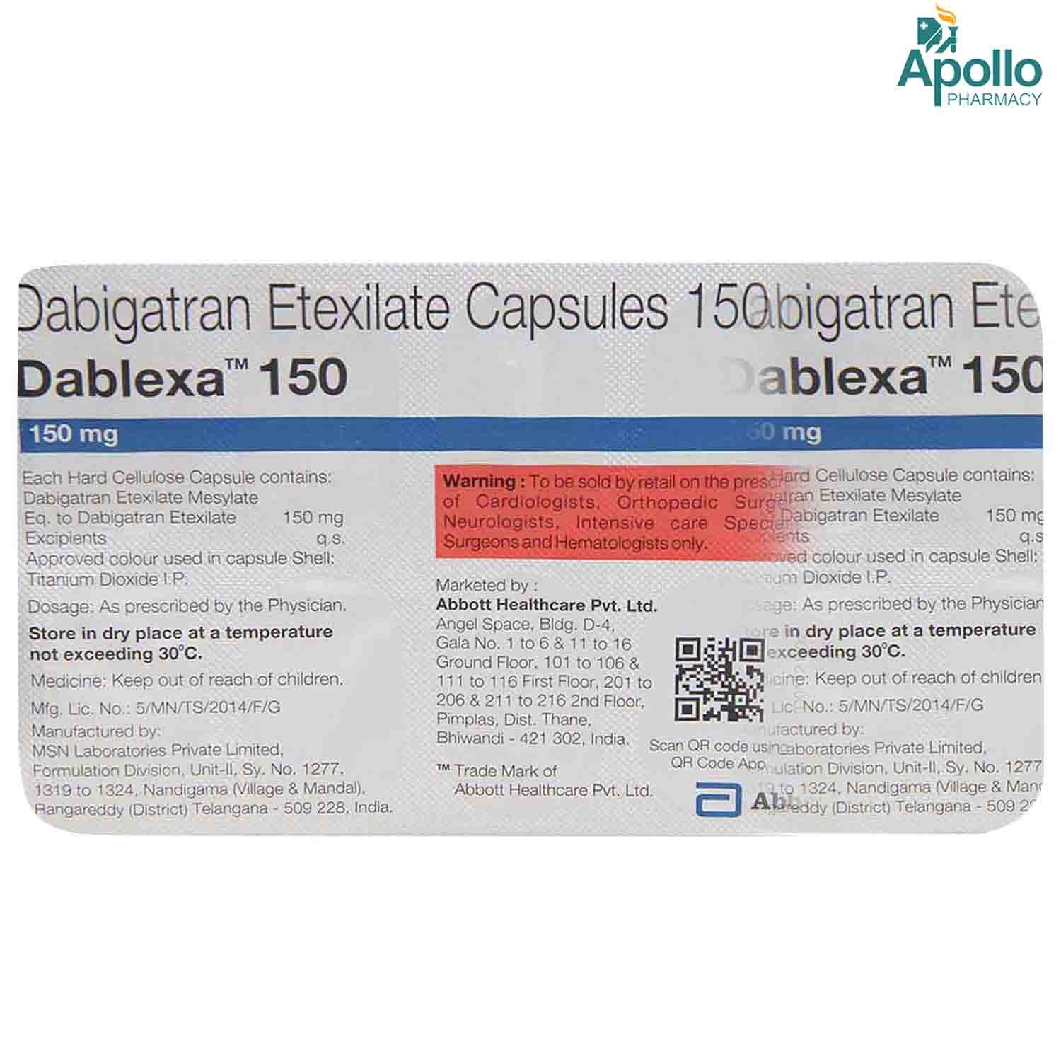 Dablexa 150 Capsule 10's, Pack of 10 CAPSULES Dablexa 150 Capsule 10's, Pack of 10 CAPSULES