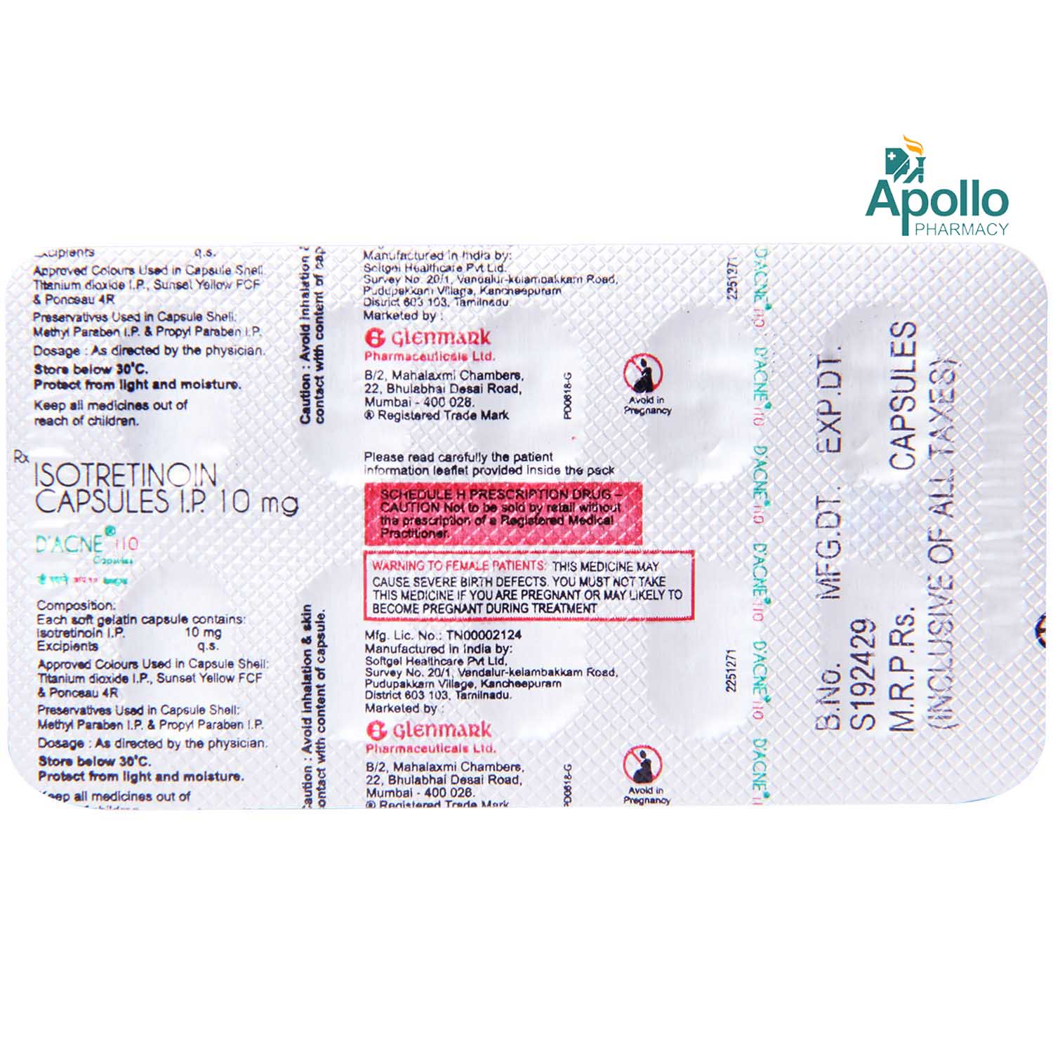 D'Acne I 10 Capsule 10's, Pack of 10 CAPSULES D'Acne I 10 Capsule 10's, Pack of 10 CAPSULES