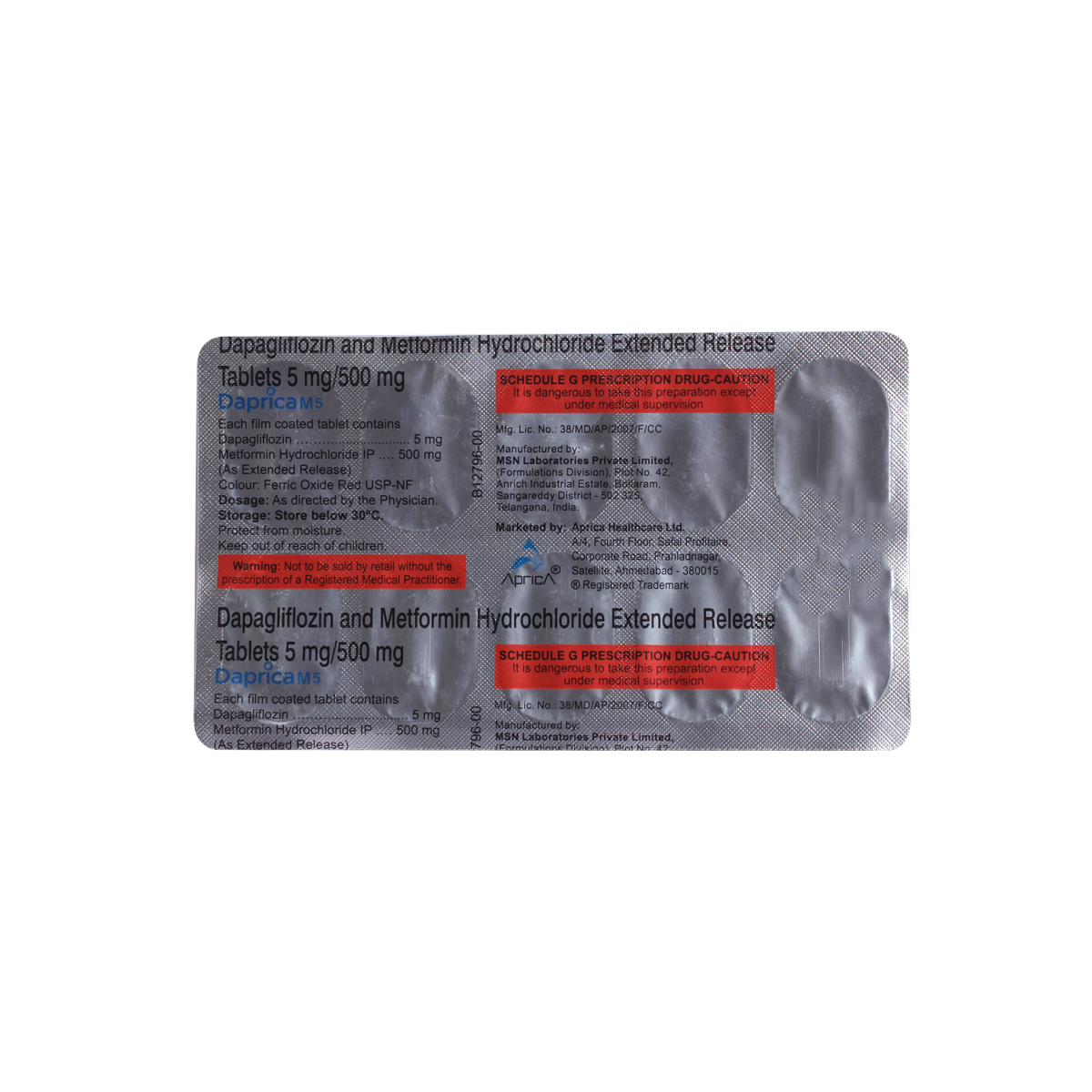 Daprica M 5 Tablet 10's, Pack of 10 TABLETS Daprica M 5 Tablet 10's, Pack of 10 TABLETS