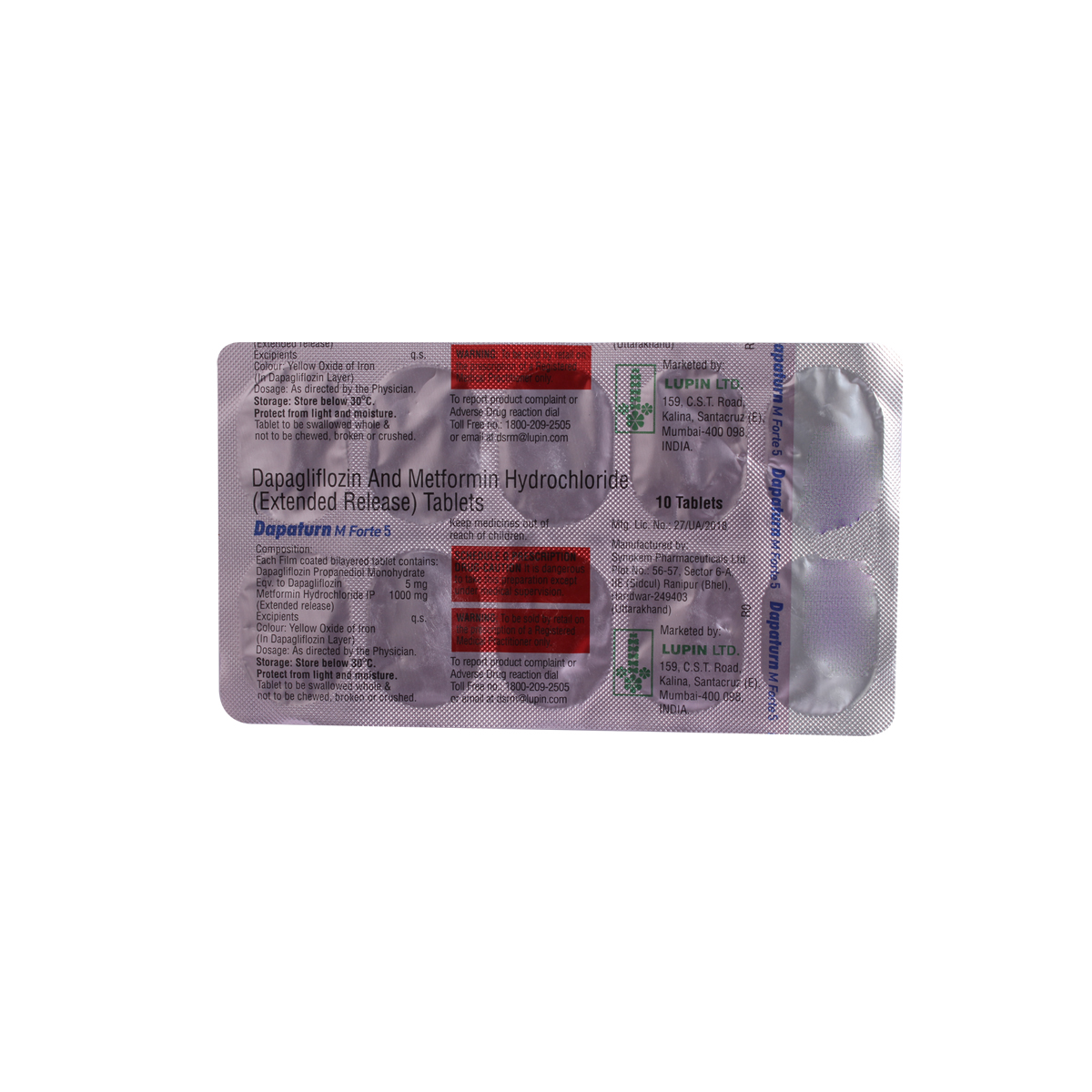 Dapaturn M Forte 5 Tablet 10's, Pack of 10 TABLETS Dapaturn M Forte 5 Tablet 10's, Pack of 10 TABLETS