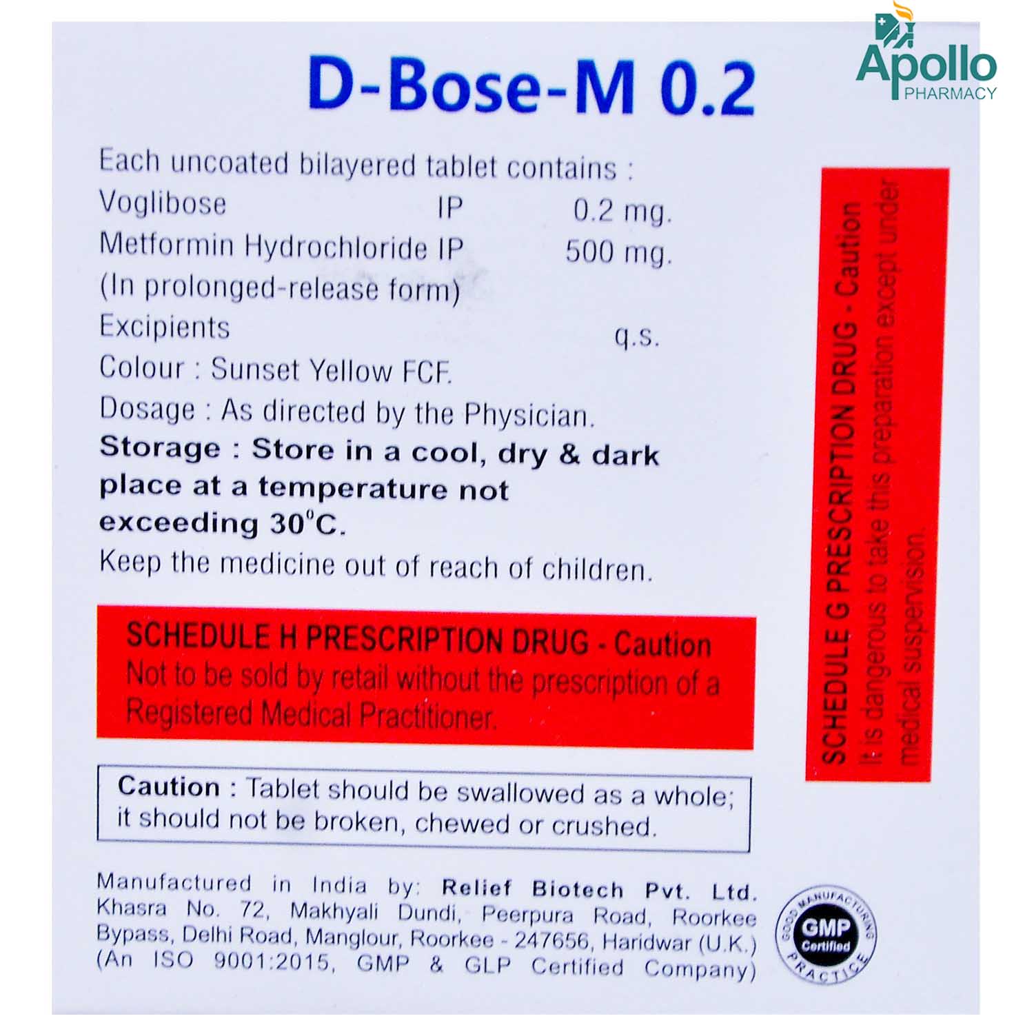 D Bose M 0.2 Tablet 10's, Pack of 10 D Bose M 0.2 Tablet 10's, Pack of 10