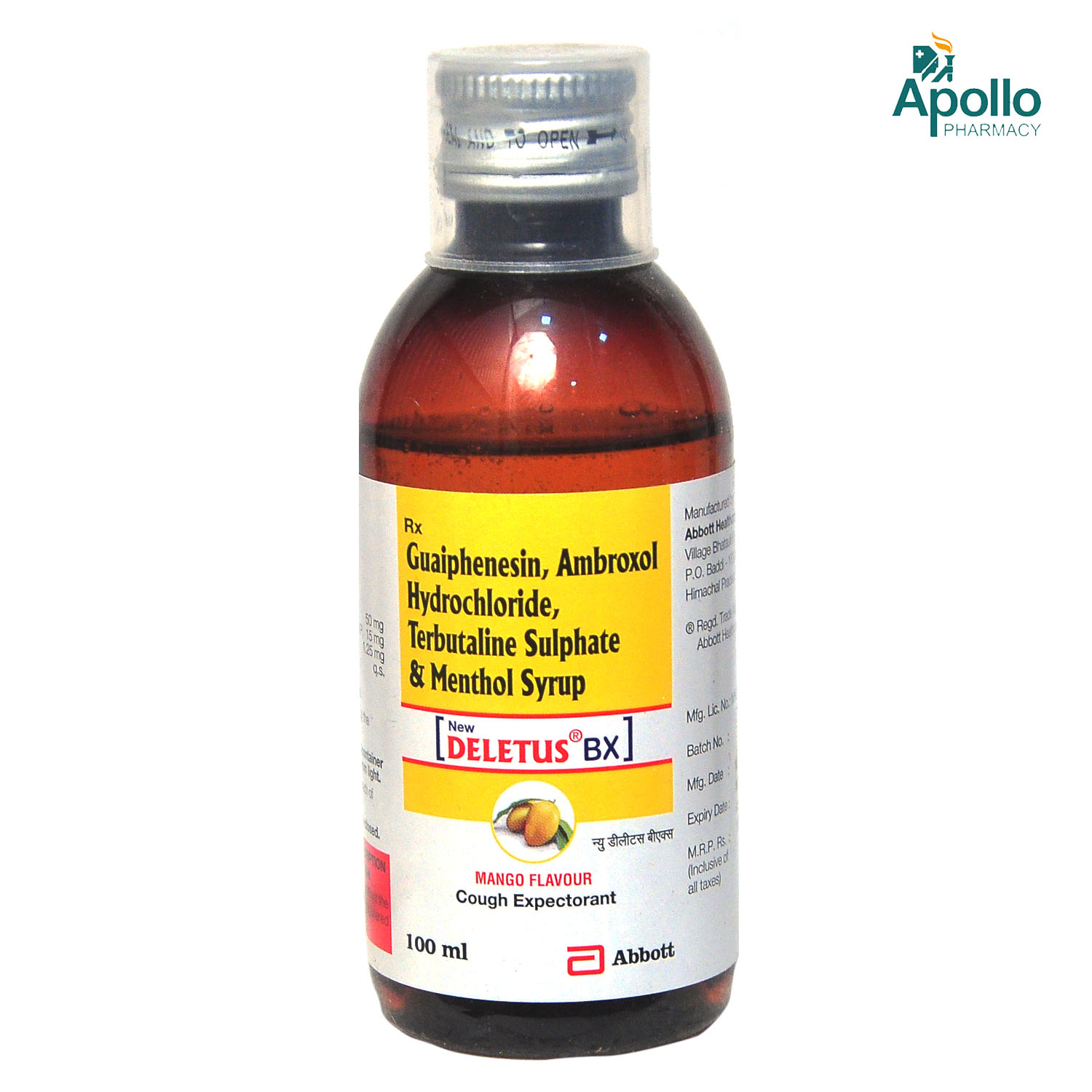 Deletus BX Mango Cough Expectorant 100 ml, Pack of 1 LIQUID Deletus BX Mango Cough Expectorant 100 ml, Pack of 1 LIQUID