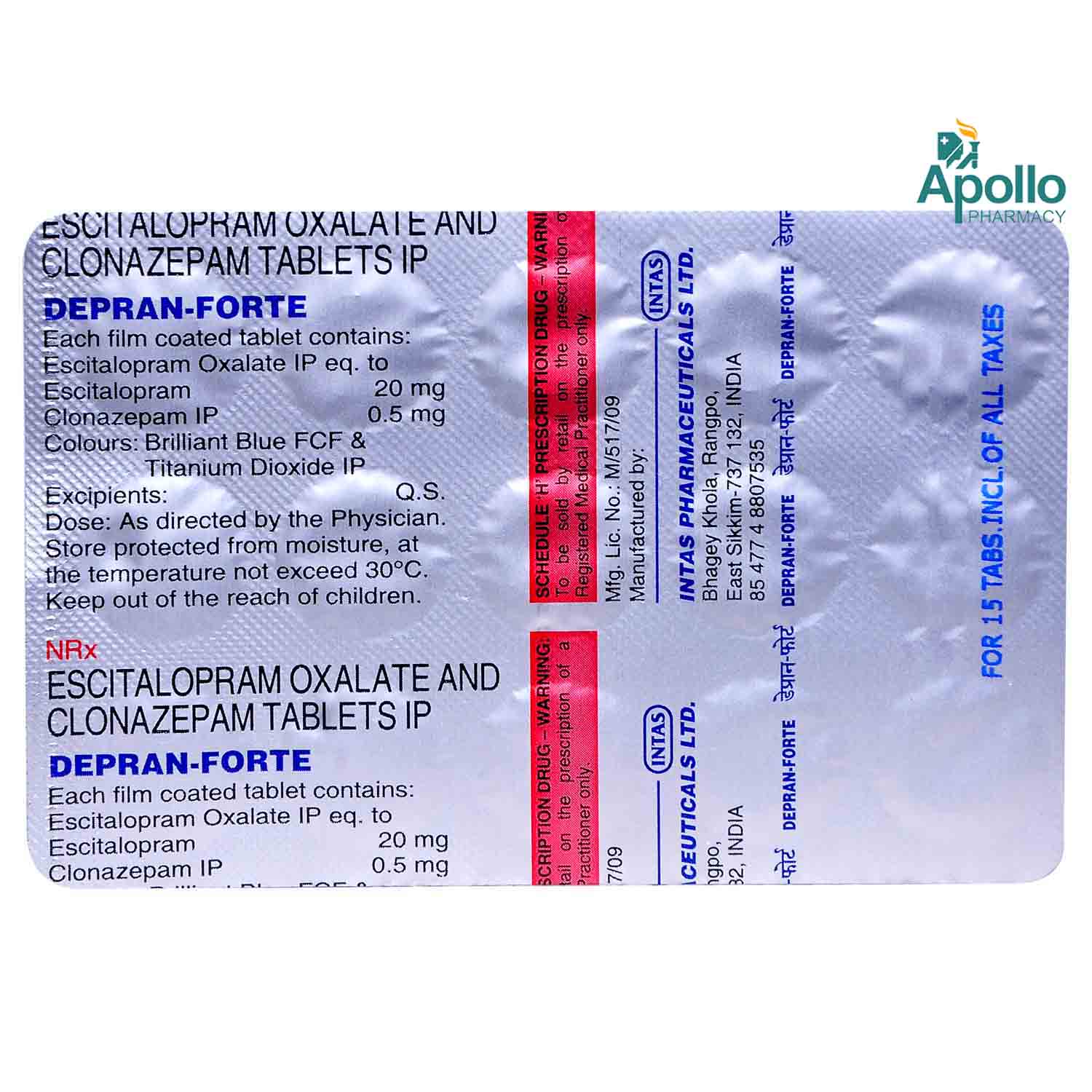 Depran Forte Tablet 15's, Pack of 15 TABLETS Depran Forte Tablet 15's, Pack of 15 TABLETS