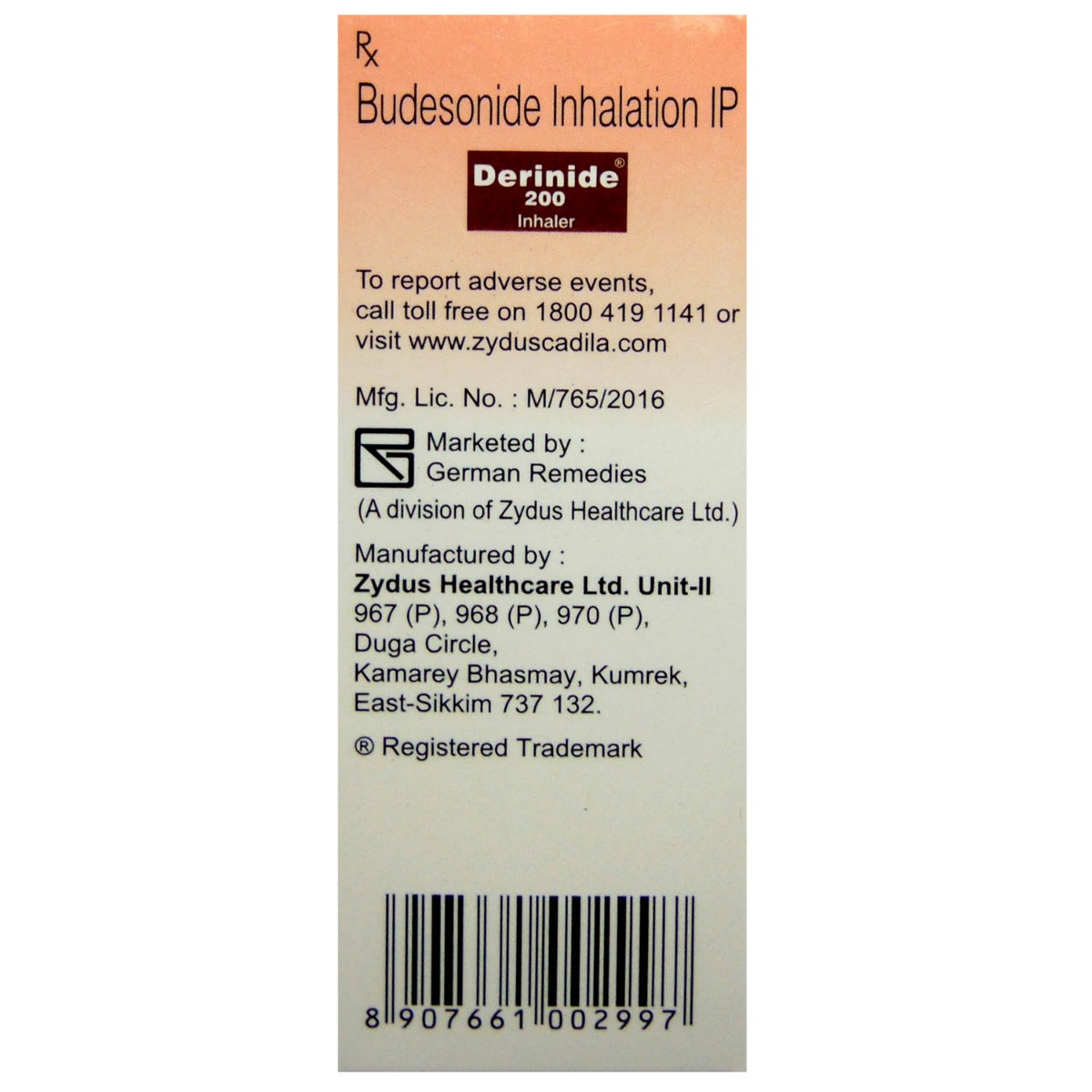Derinide 200 Inhaler 1's, Pack of 1 Inhaler Derinide 200 Inhaler 1's, Pack of 1 Inhaler
