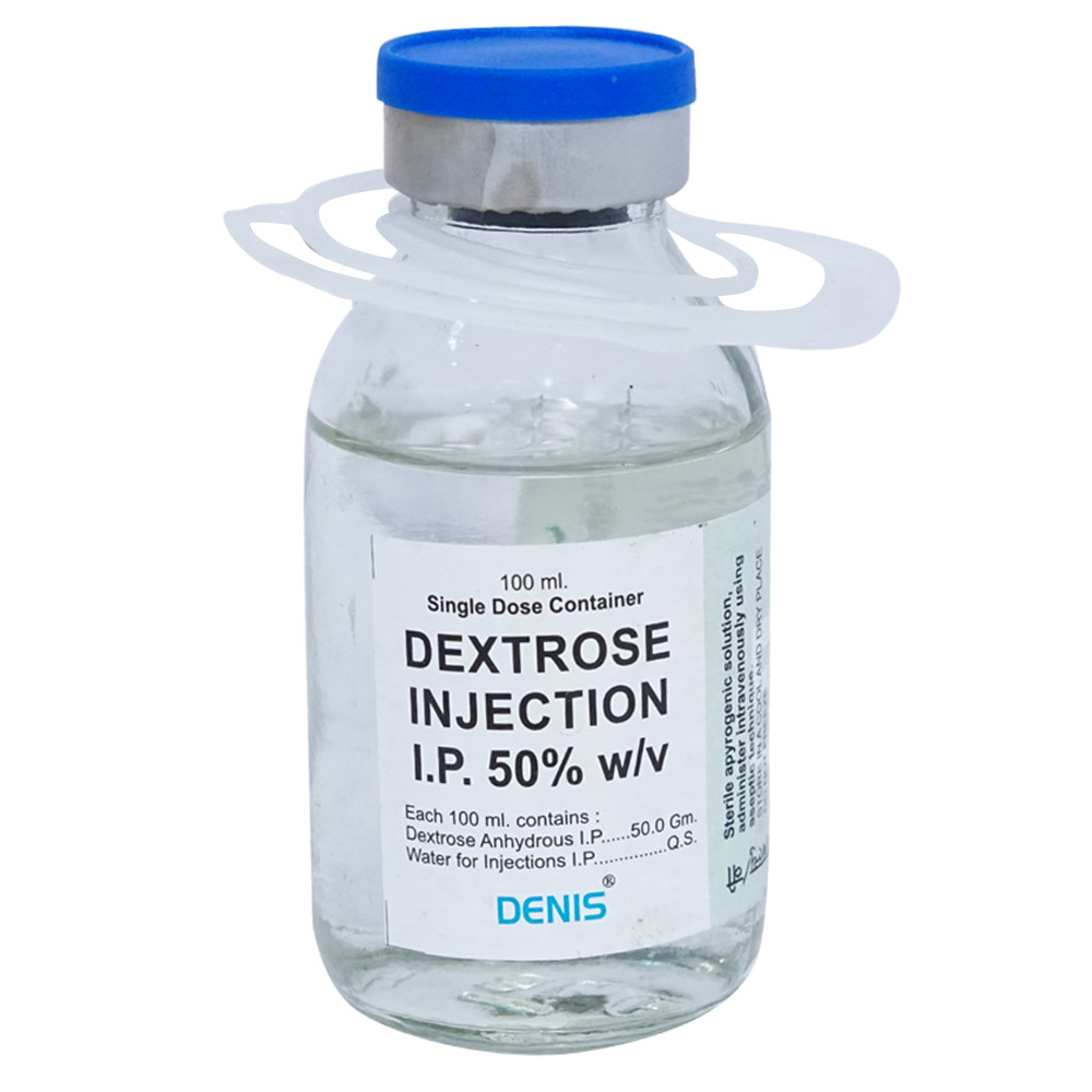 Denis Dextrose IV 50% Injection 100 ml, Pack of 1 Injection Denis Dextrose IV 50% Injection 100 ml, Pack of 1 Injection