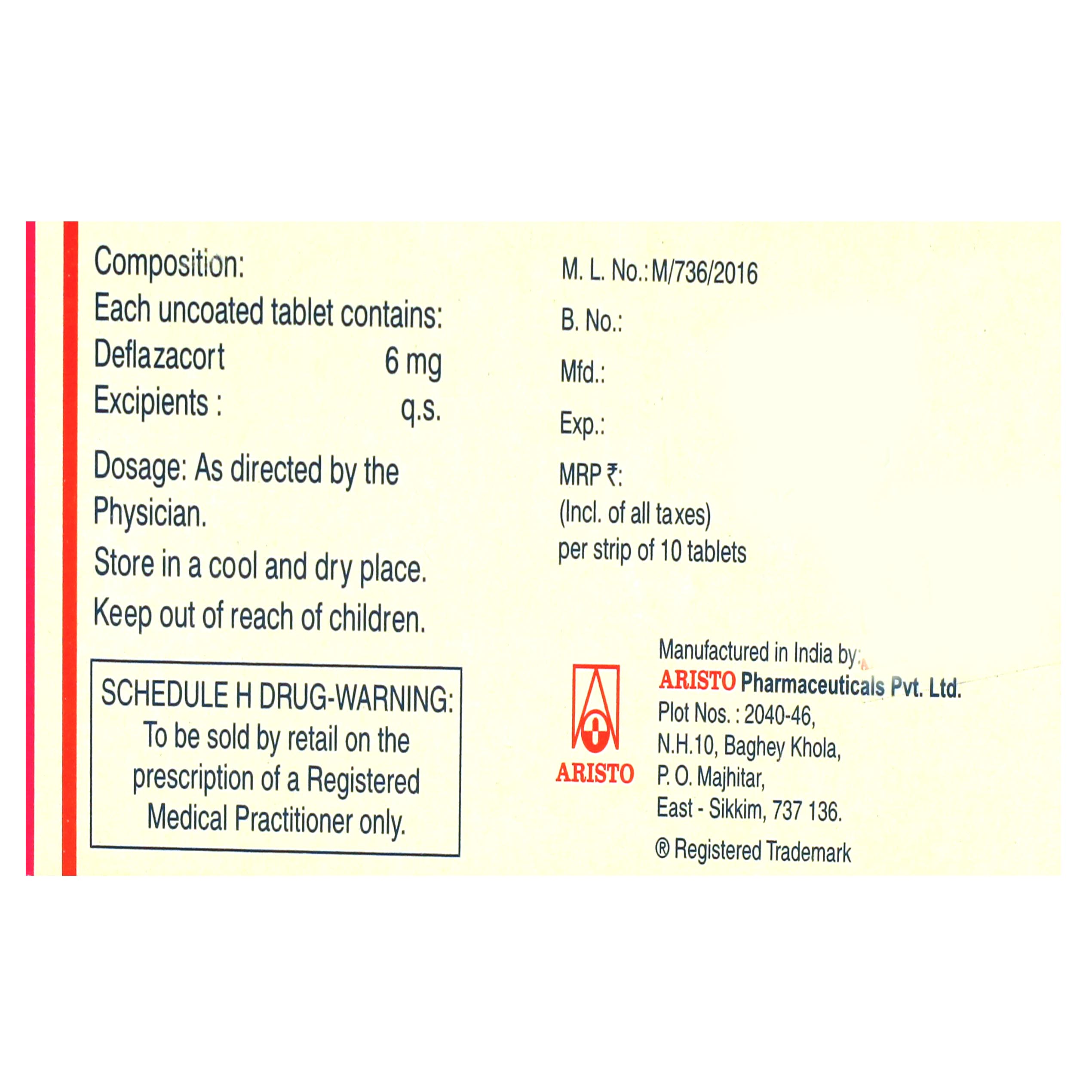 Dezacor-6 Tablet 10's, Pack of 10 TABLETS Dezacor-6 Tablet 10's, Pack of 10 TABLETS