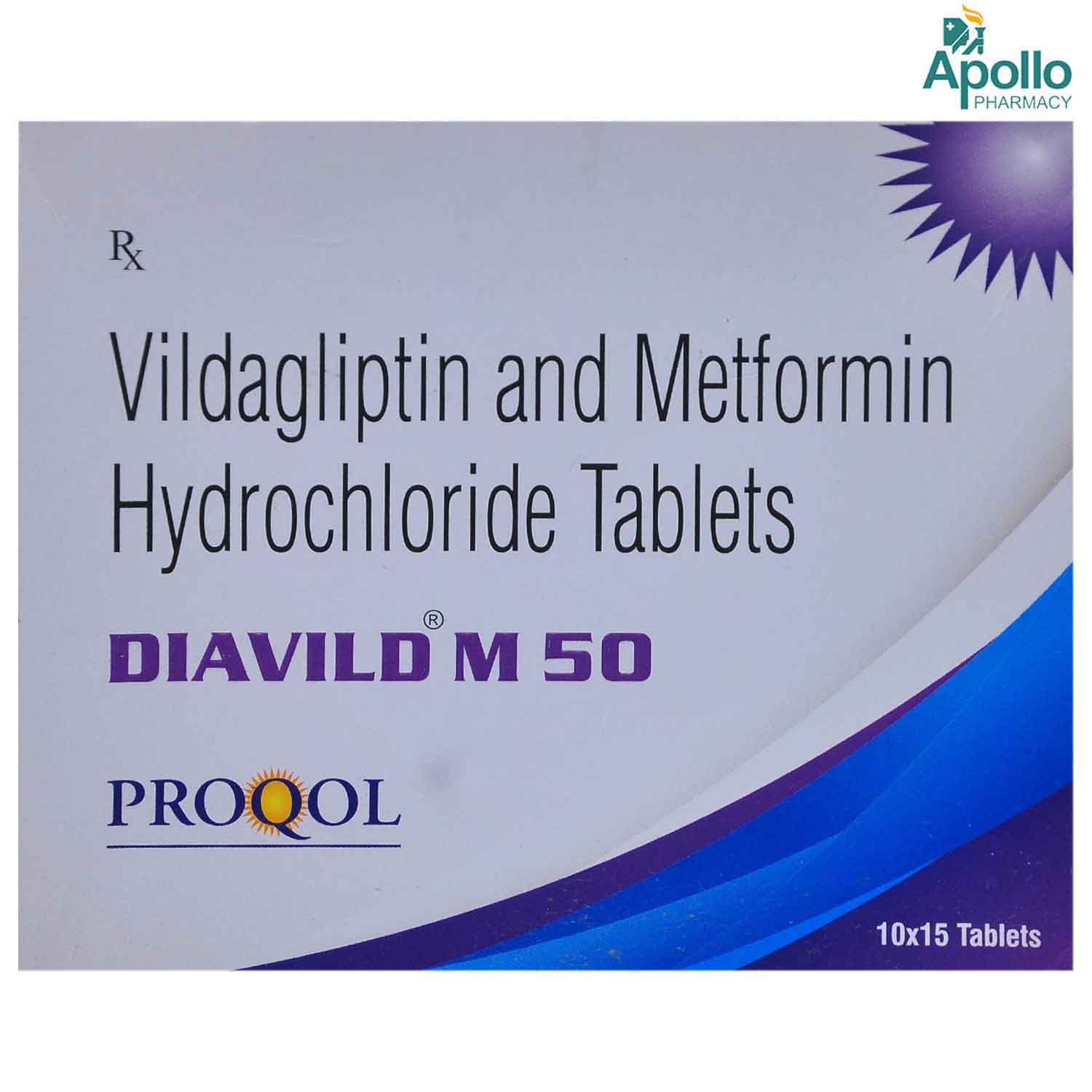 Diavild M 50 Tablet 15's, Pack of 15 Diavild M 50 Tablet 15's, Pack of 15