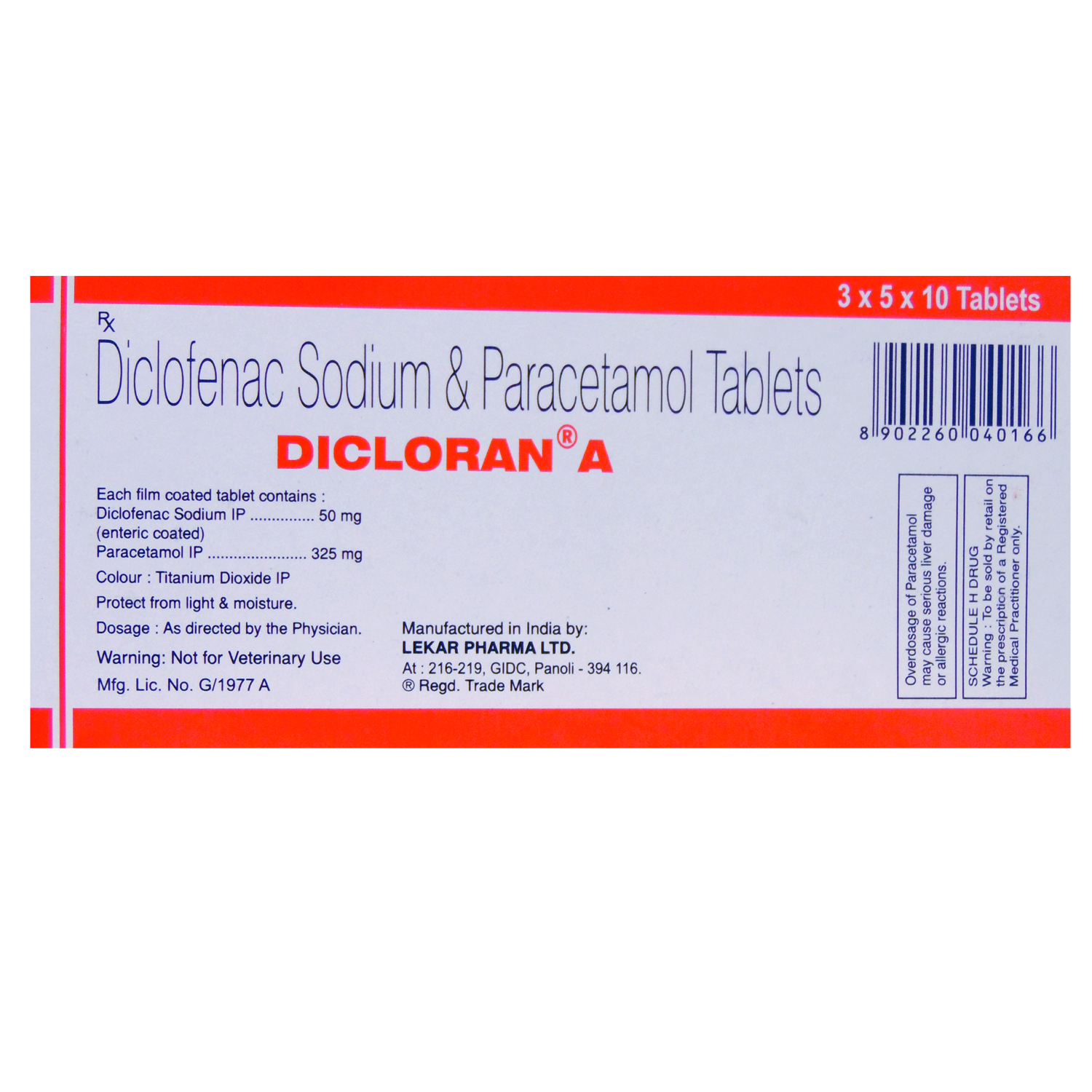 Dicloran A Tablet 10's, Pack of 10 TABLETS Dicloran A Tablet 10's, Pack of 10 TABLETS