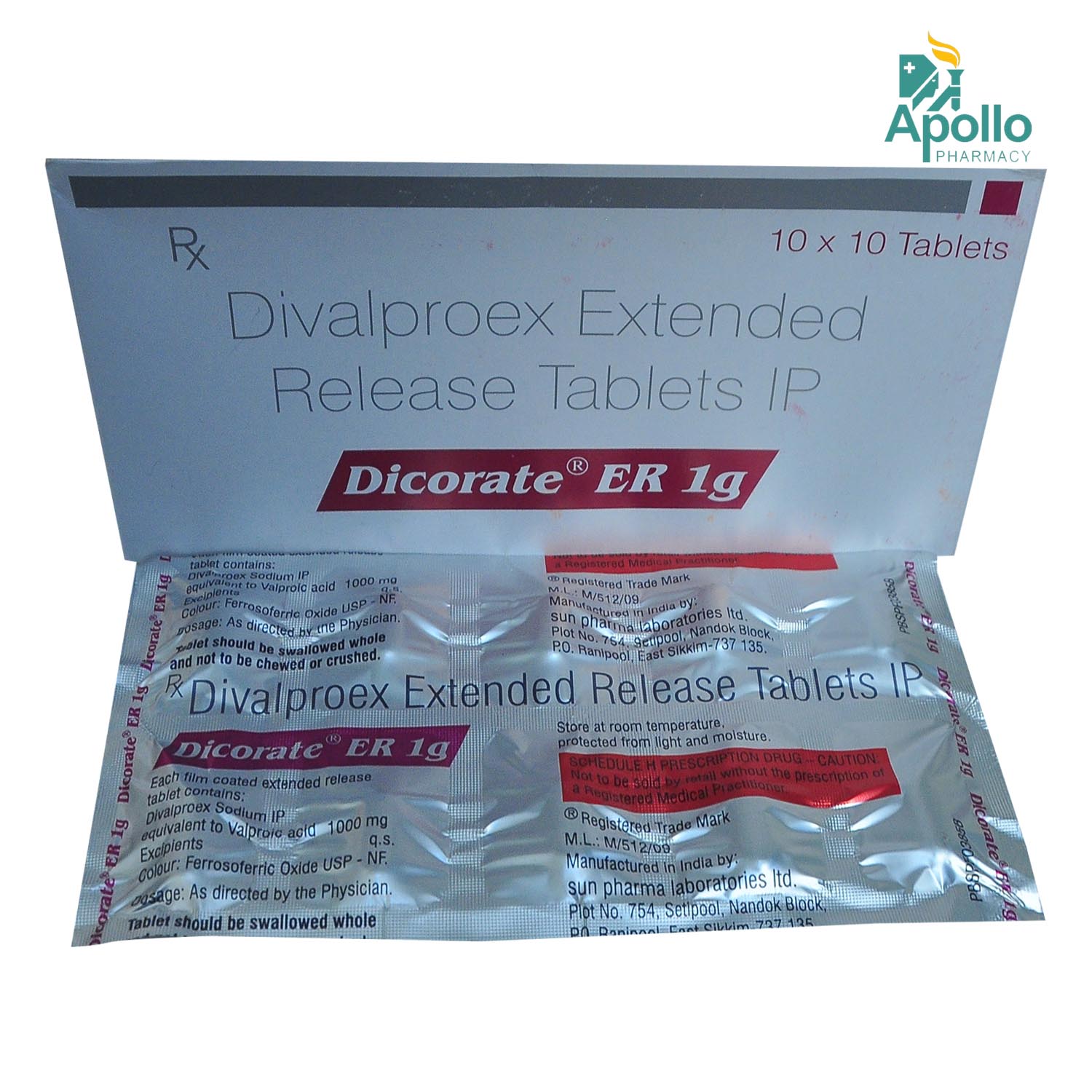 Dicorate ER Tablet 1g 10's, Pack of 10 TABLETS Dicorate ER Tablet 1g 10's, Pack of 10 TABLETS