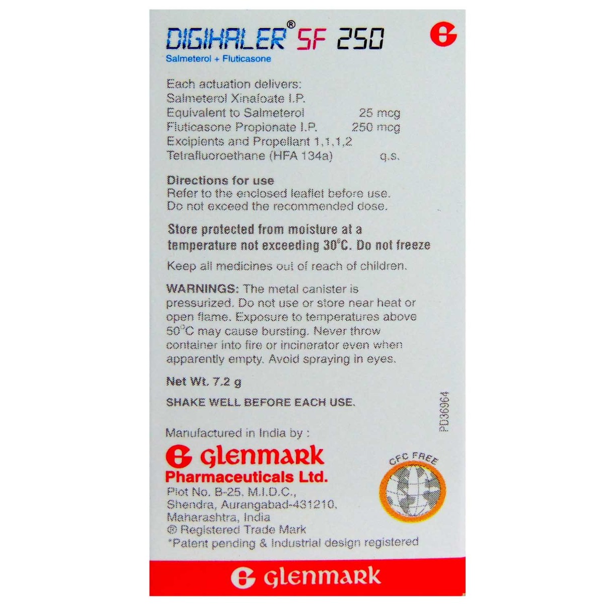 Digihaler SF 250 Inhaler 120 mdi, Pack of 1 Digihaler SF 250 Inhaler 120 mdi, Pack of 1