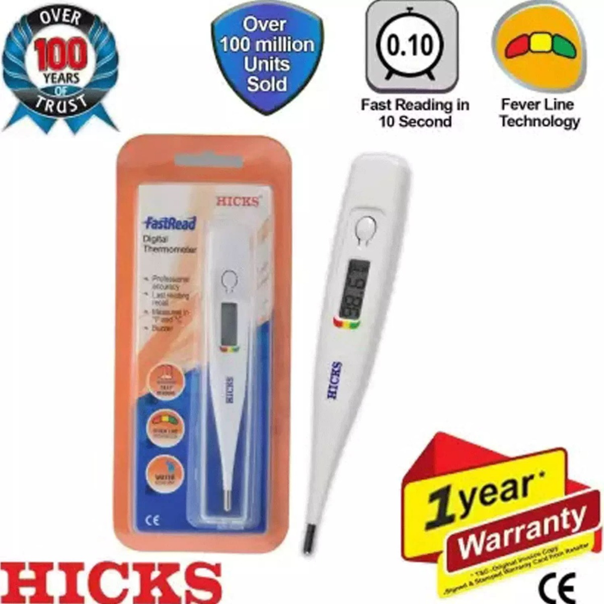 Hicks Digital Thermometer with Buzzer DMT-416R, 1 Count, Pack of 1 Hicks Digital Thermometer with Buzzer DMT-416R, 1 Count, Pack of 1