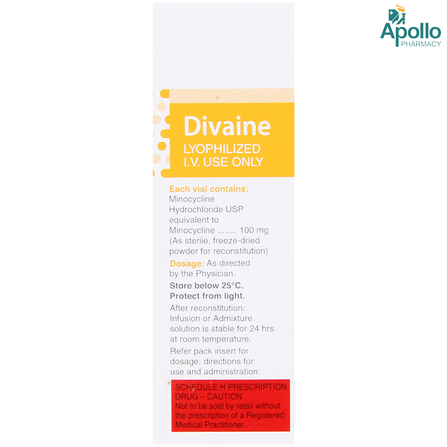 Divaine 100 mg Injection 1's, Pack of 1 Injection Divaine 100 mg Injection 1's, Pack of 1 Injection