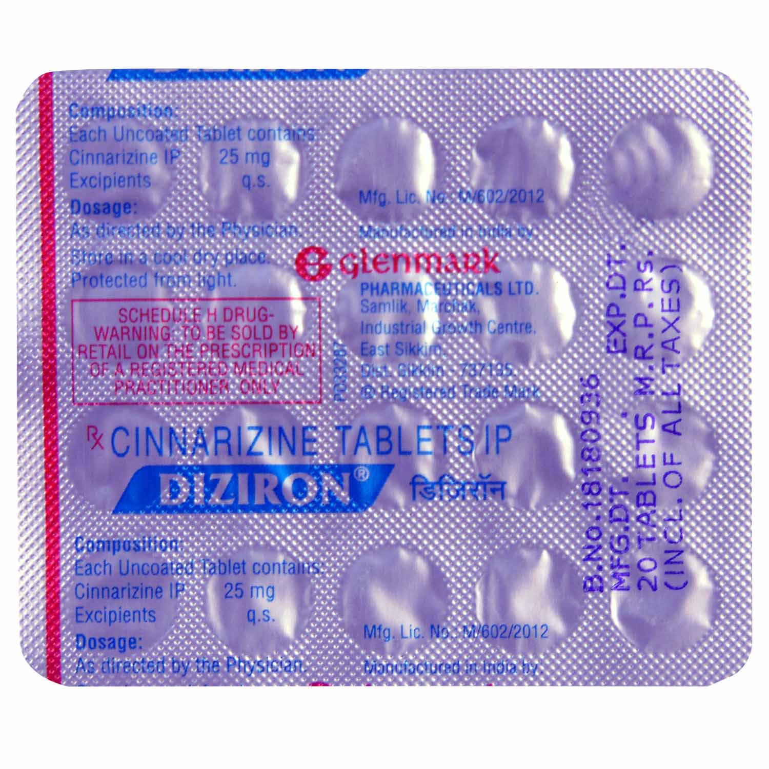 Diziron Tablet 20's, Pack of 20 TABLETS Diziron Tablet 20's, Pack of 20 TABLETS