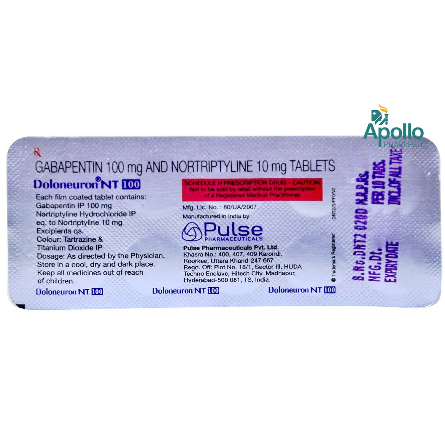 Doloneuron NT 100 Tablet 10's, Pack of 10 TABLETS Doloneuron NT 100 Tablet 10's, Pack of 10 TABLETS