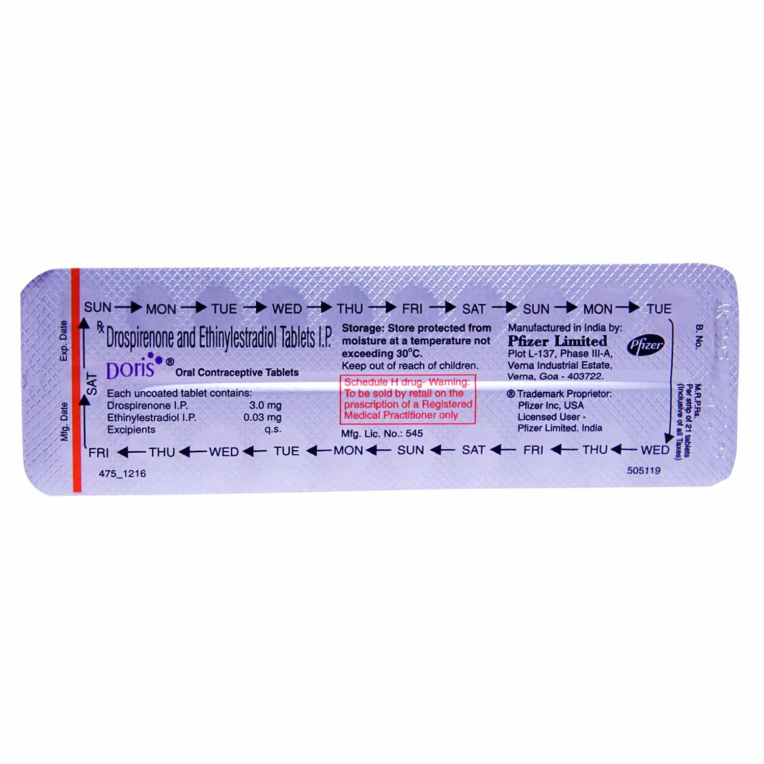 Doris Tablet 21's, Pack of 1 Tablet Doris Tablet 21's, Pack of 1 Tablet