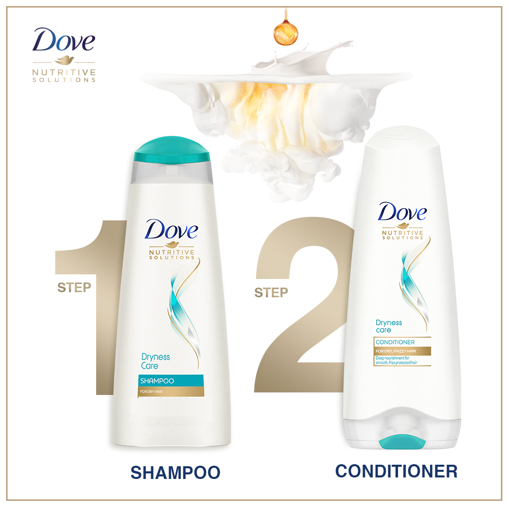 Dove Dryness Care Shampoo, 340 ml, Pack of 1 Dove Dryness Care Shampoo, 340 ml, Pack of 1