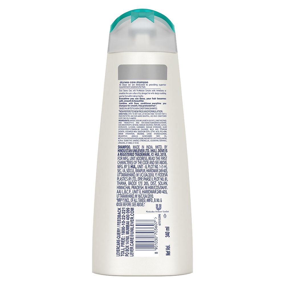 Dove Dryness Care Shampoo, 340 ml, Pack of 1 Dove Dryness Care Shampoo, 340 ml, Pack of 1