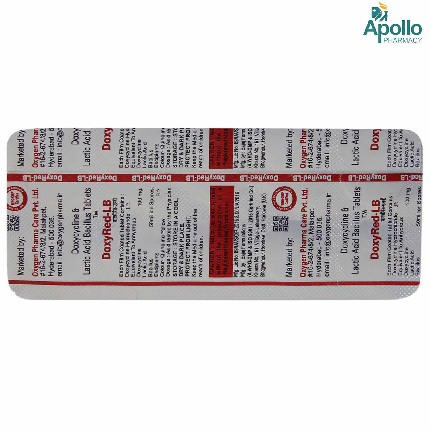 Doxyred LB Tablet 10's, Pack of 10 TABLETS Doxyred LB Tablet 10's, Pack of 10 TABLETS