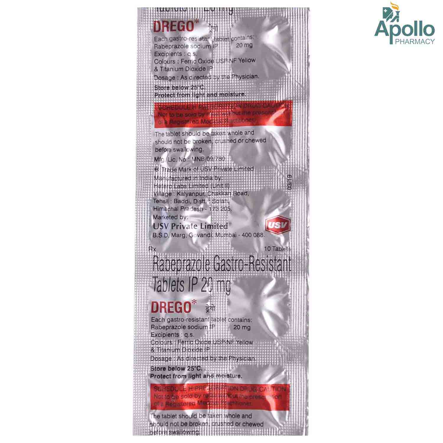 Drego Tablet 10's, Pack of 10 TABLETS Drego Tablet 10's, Pack of 10 TABLETS