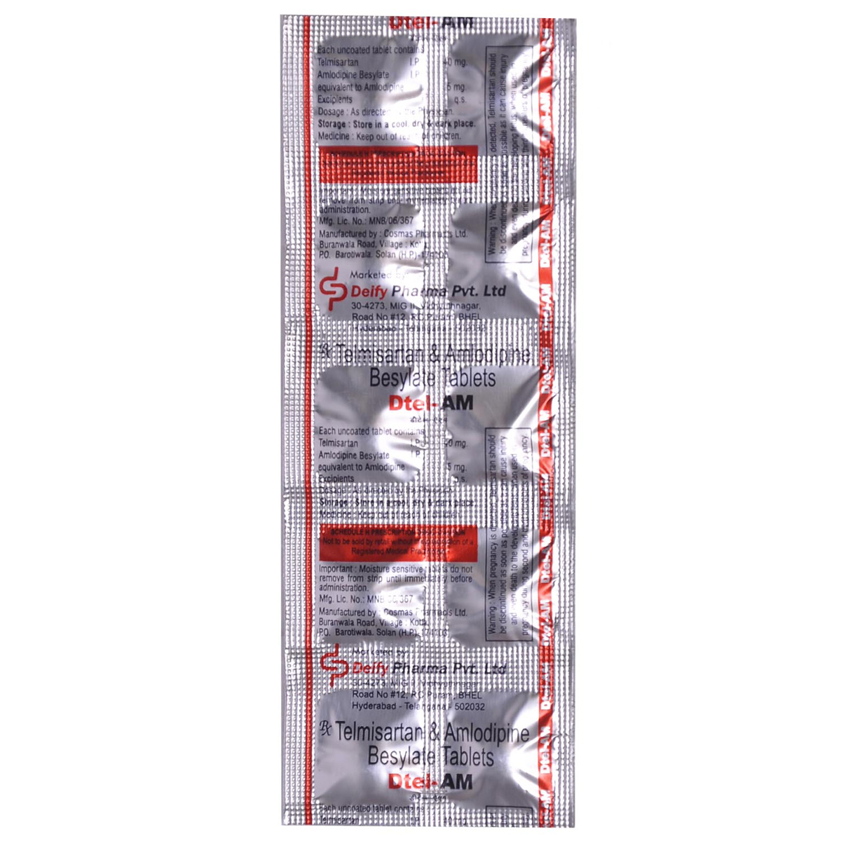 DTEL AM TABLET 10'S , Pack of 10 DTEL AM TABLET 10'S , Pack of 10