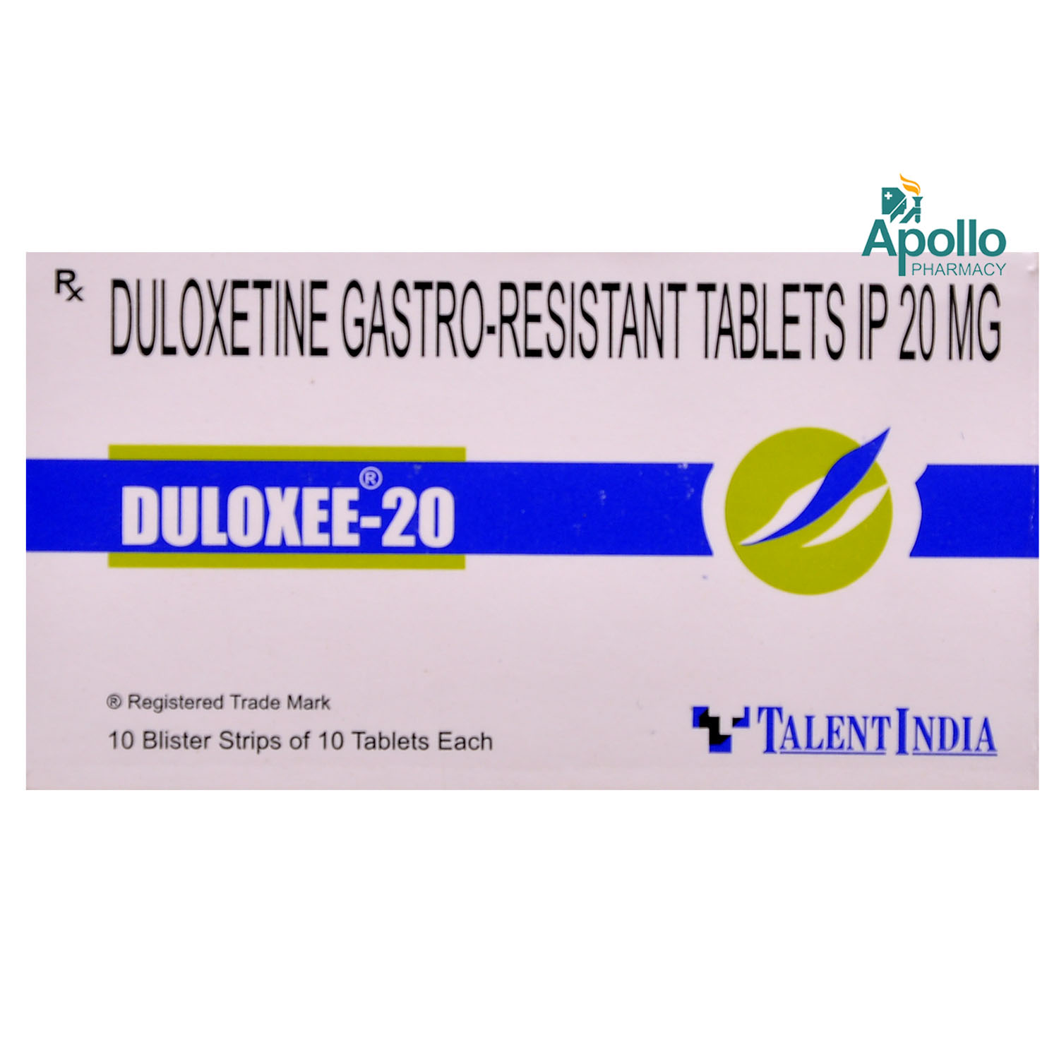 Duloxee 20 Tablet 10's, Pack of 10 TABLETS Duloxee 20 Tablet 10's, Pack of 10 TABLETS