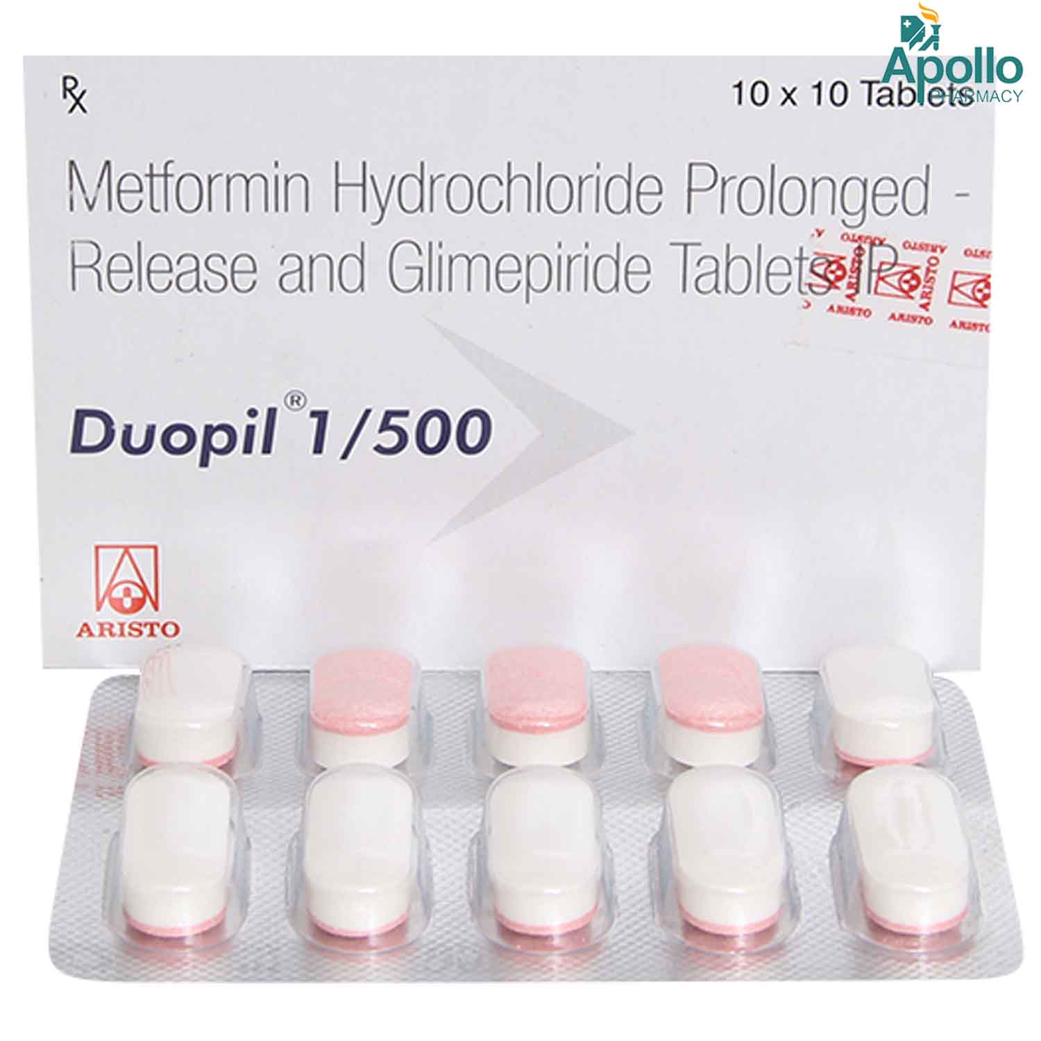 Duopil 1/500 Tablet 10's, Pack of 10 TABLETS Duopil 1/500 Tablet 10's, Pack of 10 TABLETS