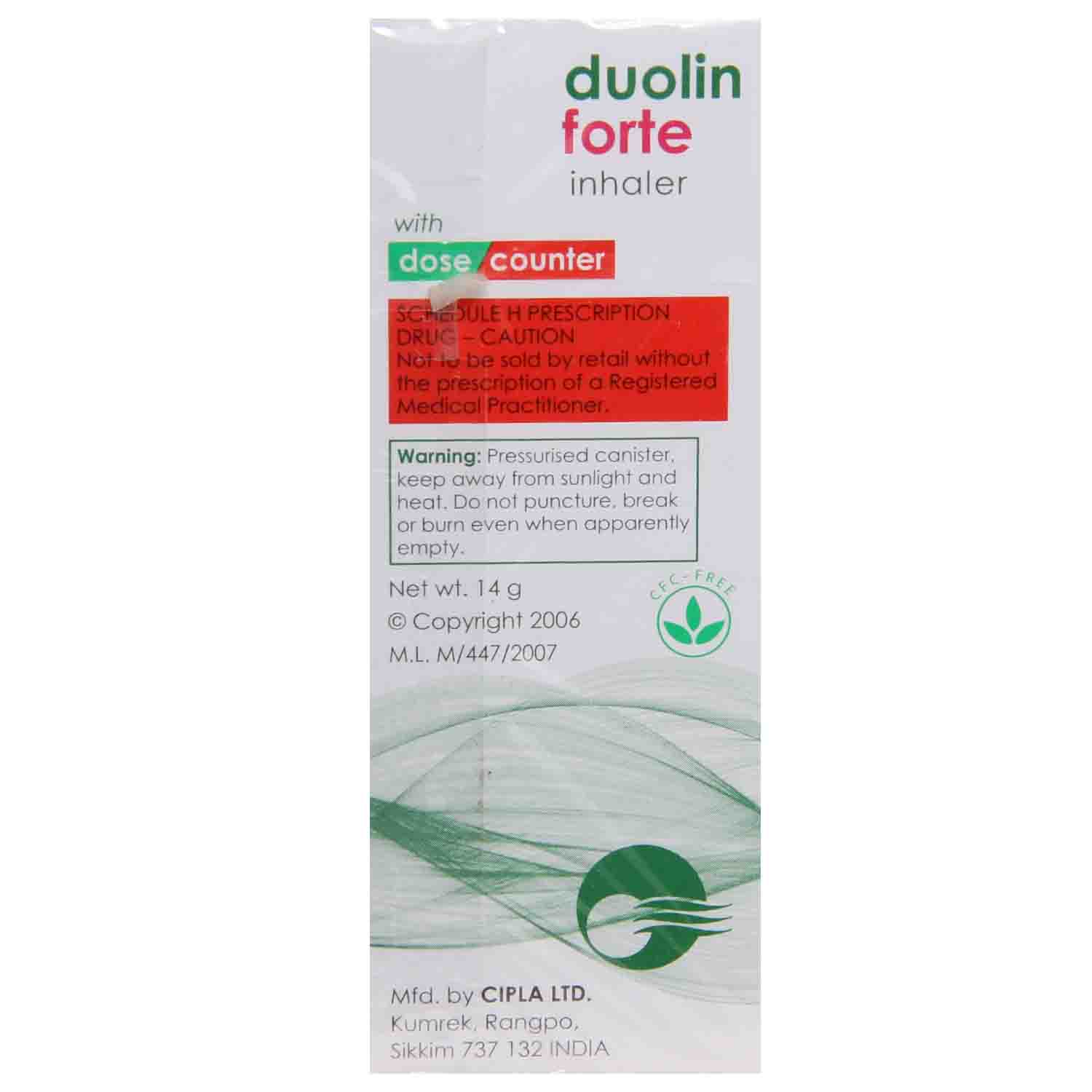 Duolin Forte Inhaler, Pack of 1 INHALER Duolin Forte Inhaler, Pack of 1 INHALER