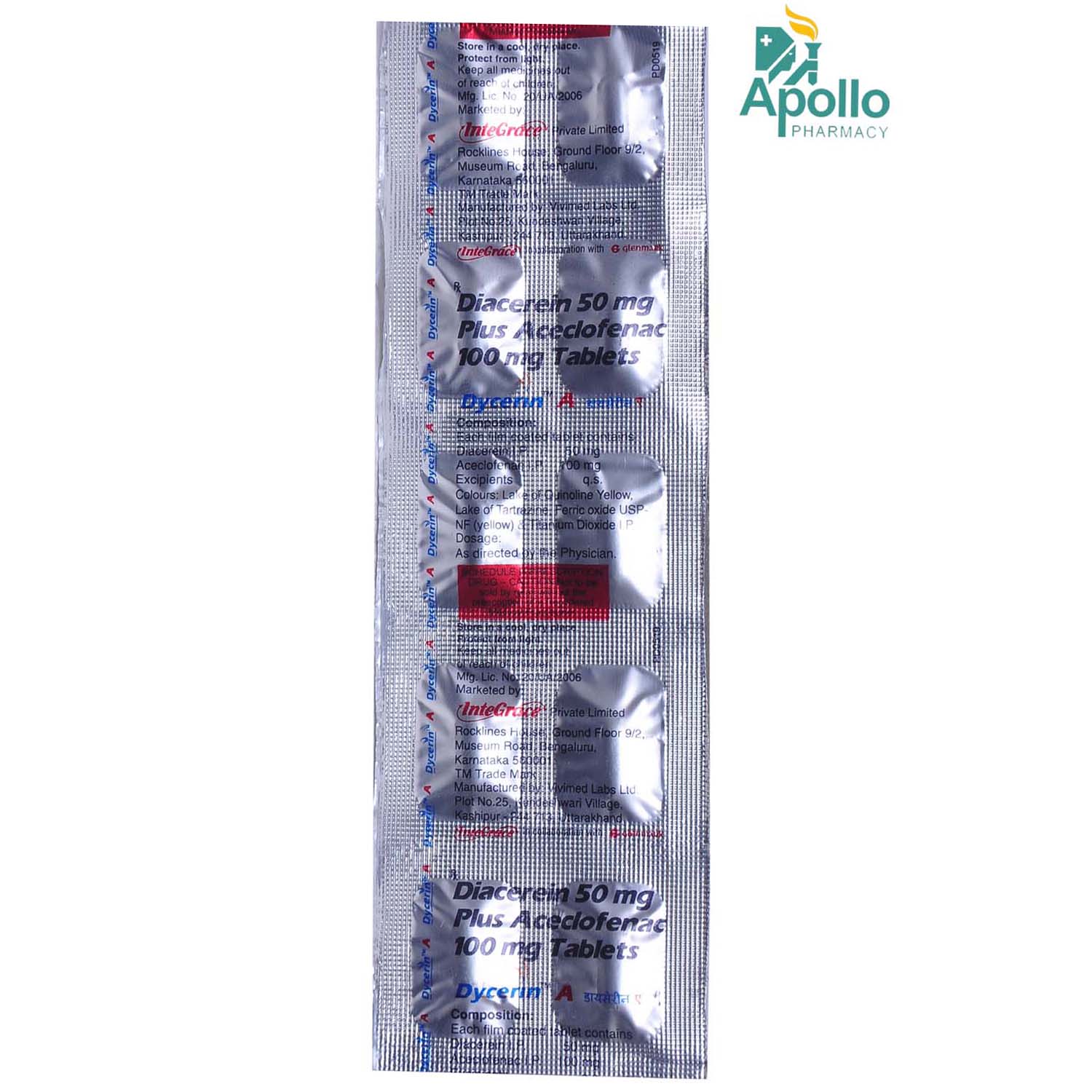 Dycerin A Tablet 10's, Pack of 10 TabletS Dycerin A Tablet 10's, Pack of 10 TabletS