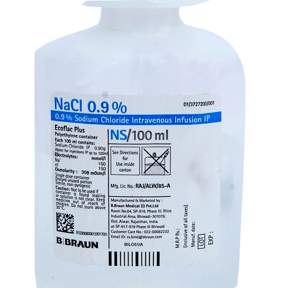 Ecoflac Plus NS 0.9% Infusion 100 ml, Pack of 1 INFUSION Ecoflac Plus NS 0.9% Infusion 100 ml, Pack of 1 INFUSION