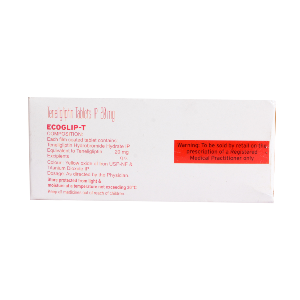 Ecoglip-T 20mg Tablet 10's, Pack of 10 TabletS Ecoglip-T 20mg Tablet 10's, Pack of 10 TabletS