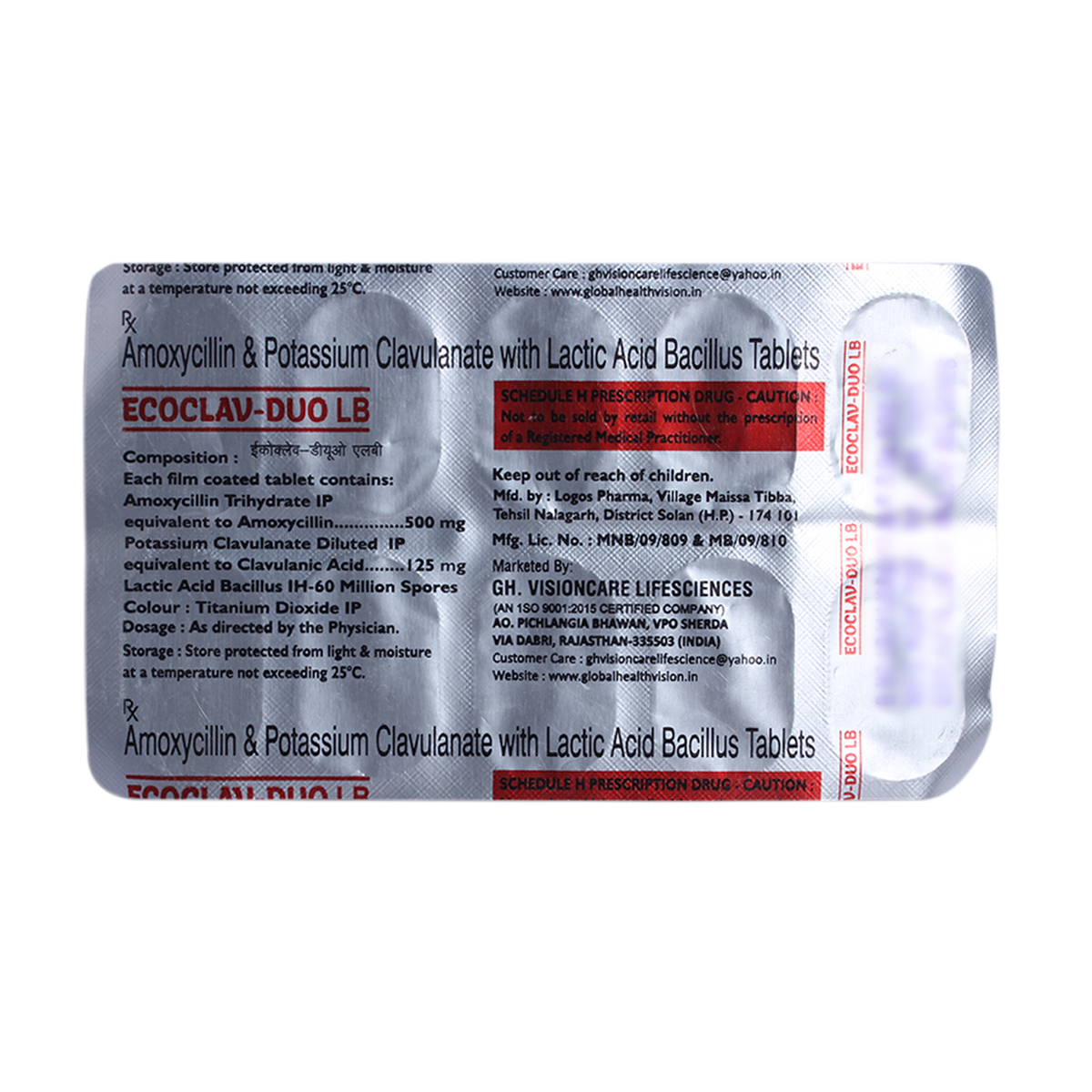 Ecoclav-Duo LB Tablet 10's, Pack of 10 TABLETS Ecoclav-Duo LB Tablet 10's, Pack of 10 TABLETS