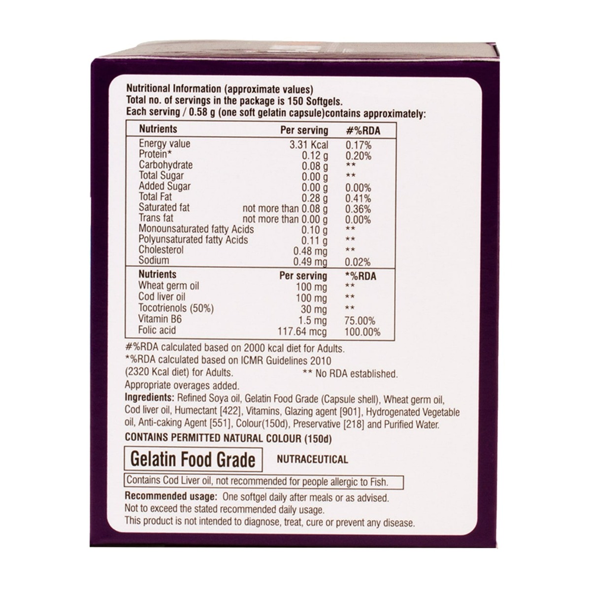 E-Cod Plus New Softgel Capsule 15's, Pack of 15 E-Cod Plus New Softgel Capsule 15's, Pack of 15