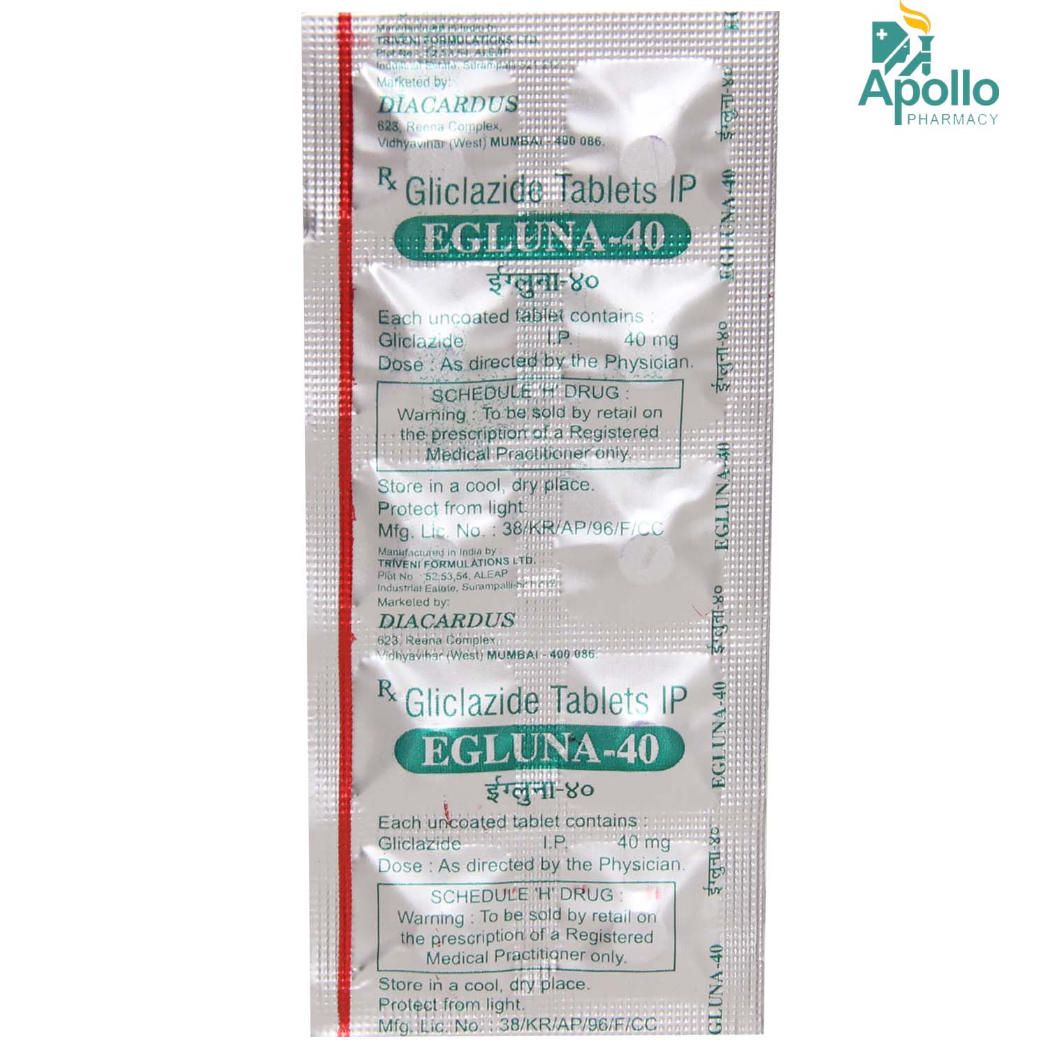 Egluna-40 Tablet 10's Egluna-40 Tablet 10's