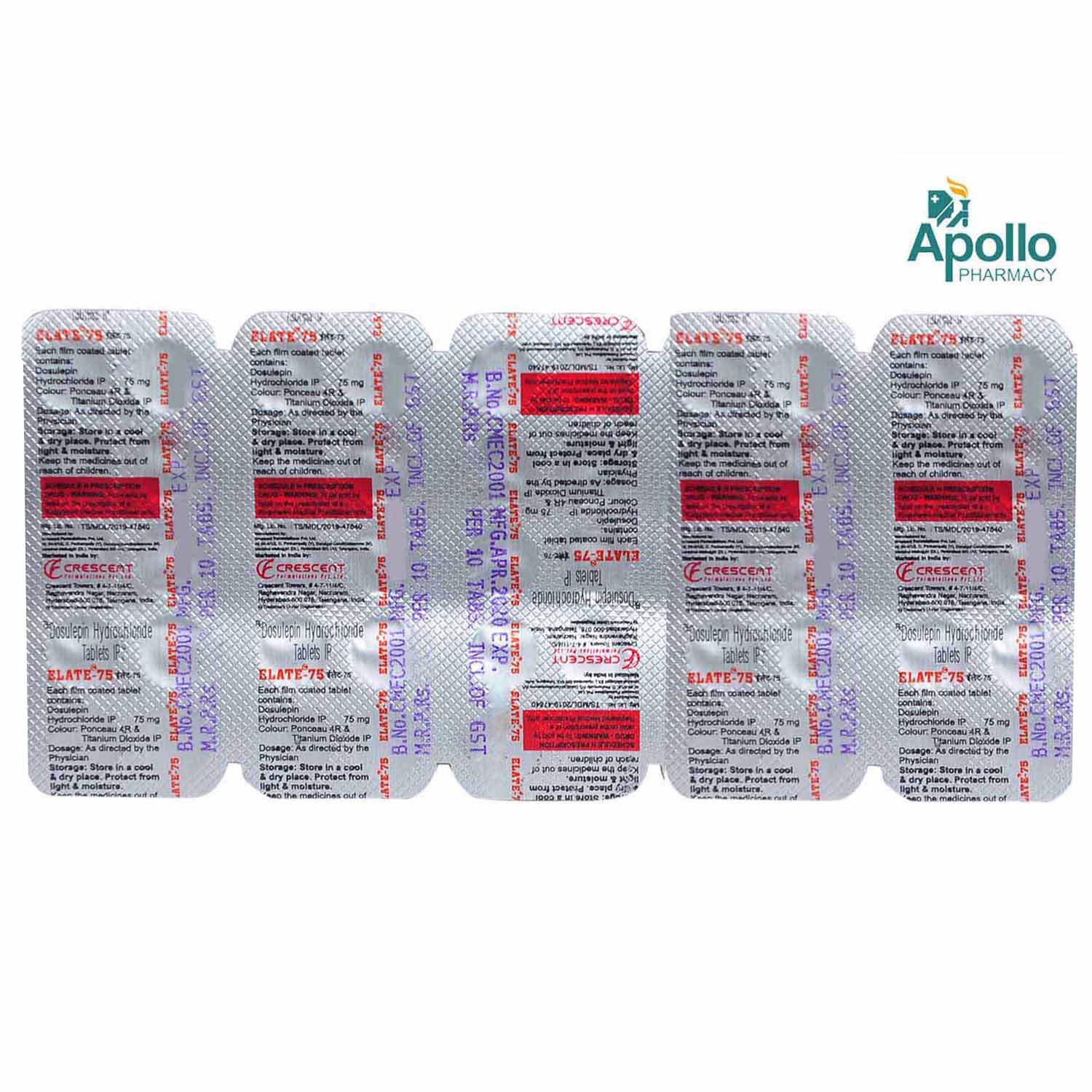 Elate-75 Tablet 10's, Pack of 10 TABLETS Elate-75 Tablet 10's, Pack of 10 TABLETS