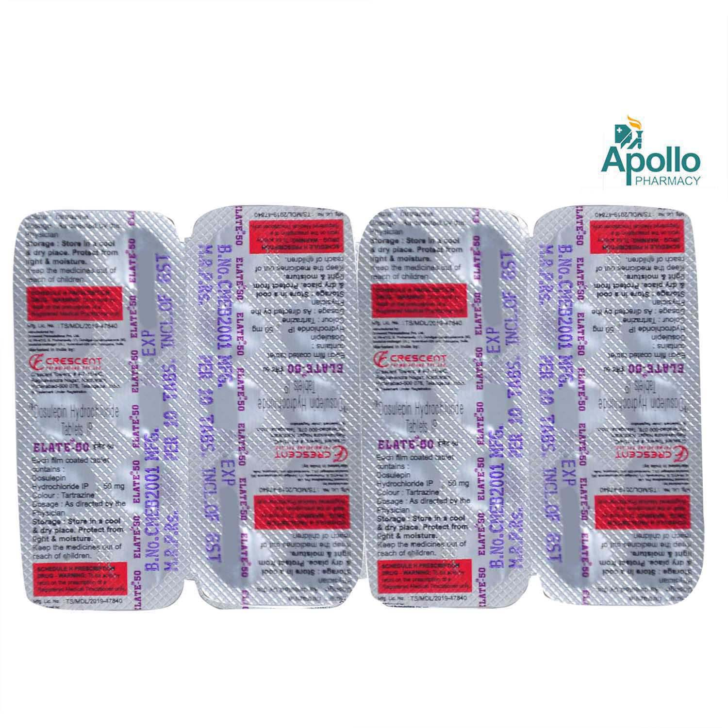 Elate-50 Tablet 10's, Pack of 10 TABLETS Elate-50 Tablet 10's, Pack of 10 TABLETS